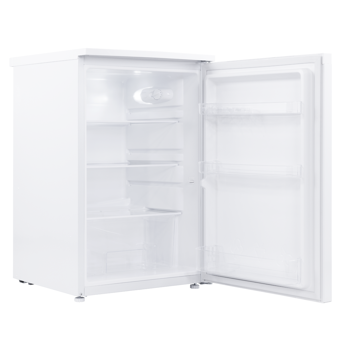 Baridi 55cm Freestanding Undercounter Larder Fridge, 126L, Reversible Door, White - DH246