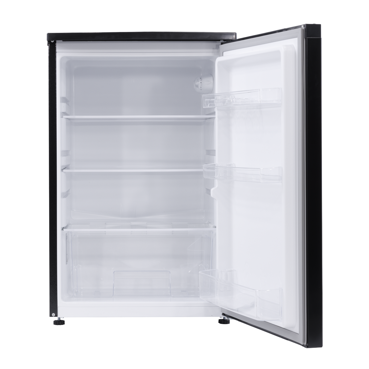 Baridi 55cm Freestanding Undercounter Larder Fridge, 126L, Reversible Door, Black - DH247