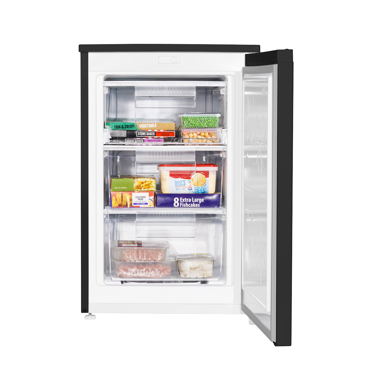 Baridi 55cm Undercounter Freezer with Adjustable Thermostat, 85L, Black - DH251