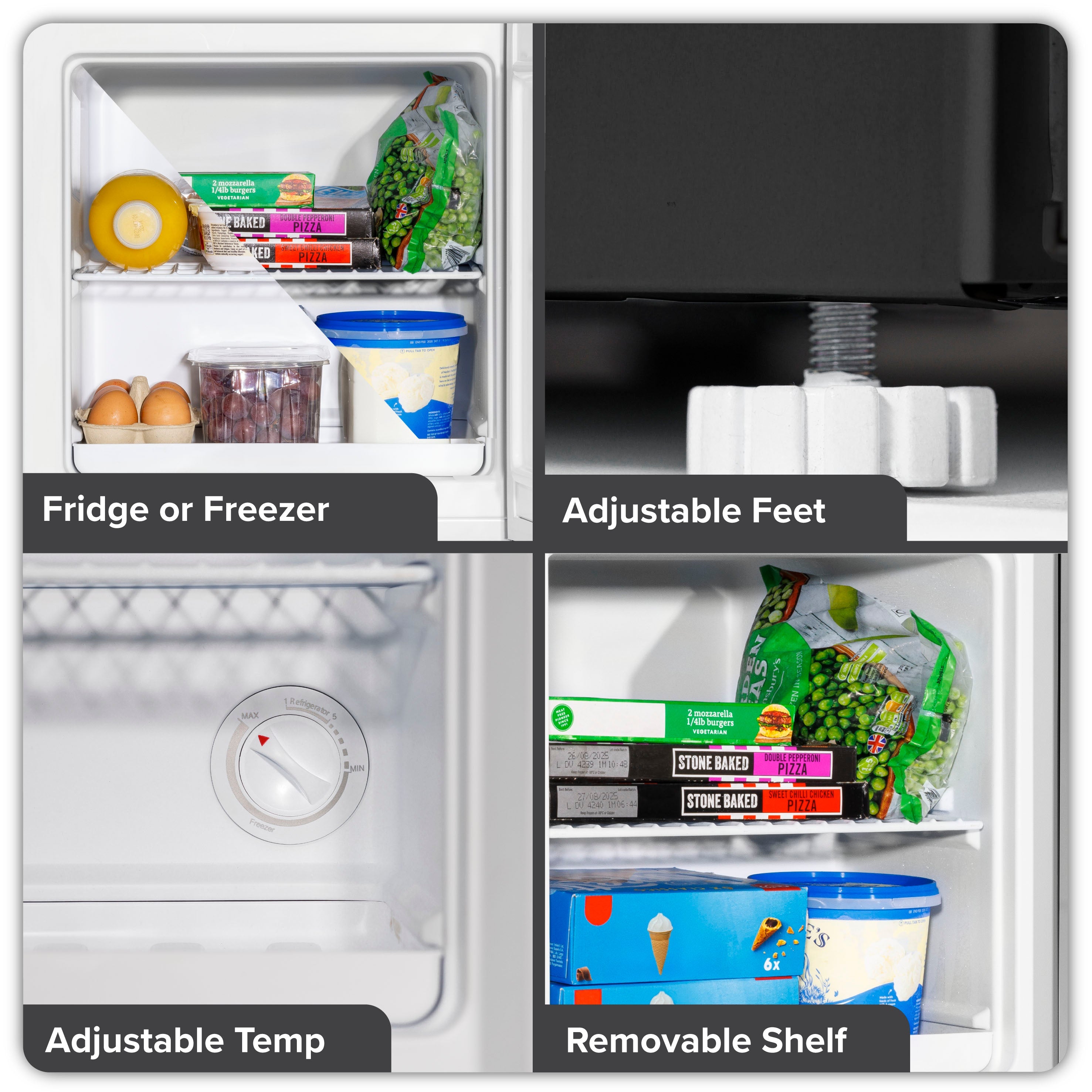 Baridi DH255 Fridge Freezer Action shot - infographic - multi - image