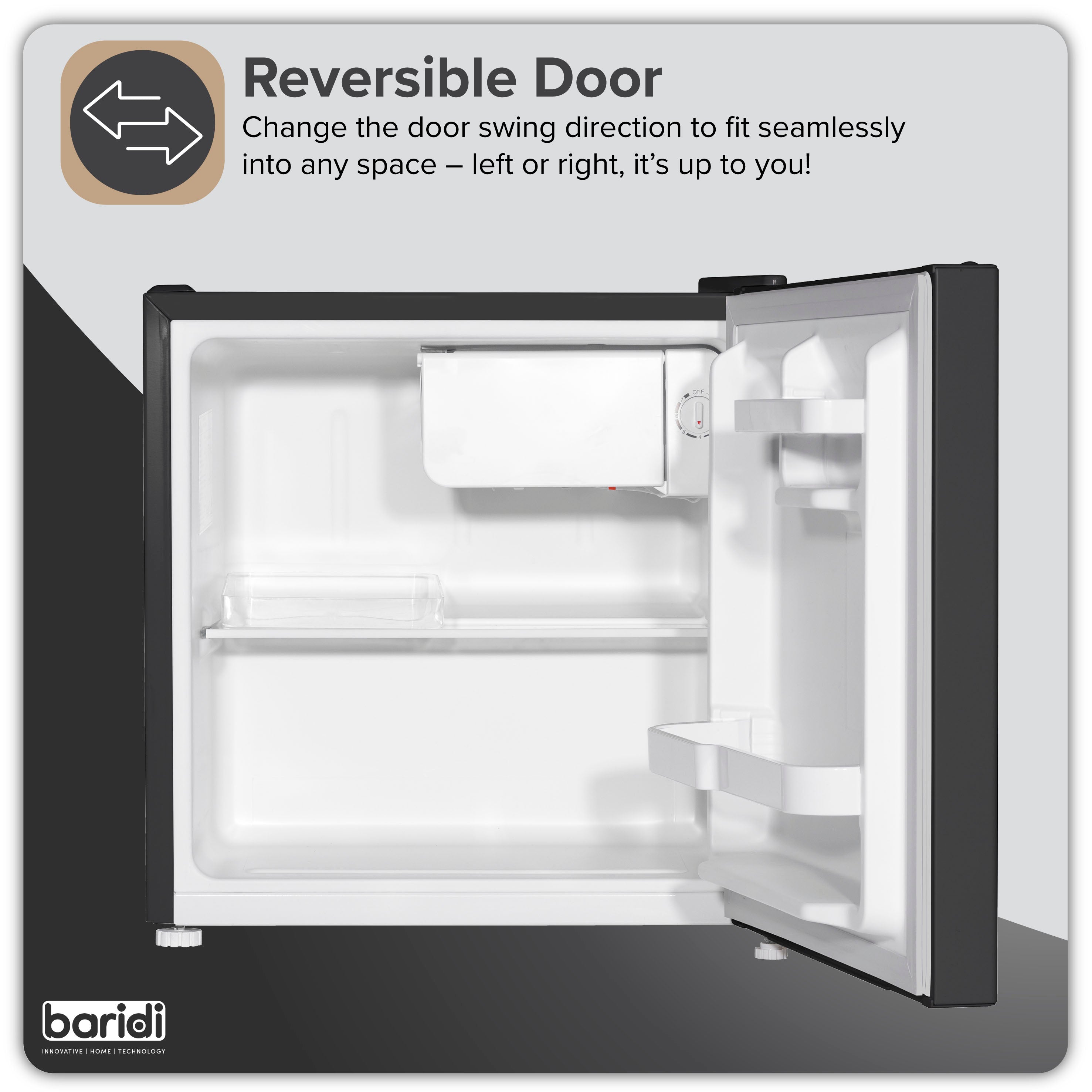 Baridi DH257 Fridge Action shot - infographic - summary - 3rd perspective