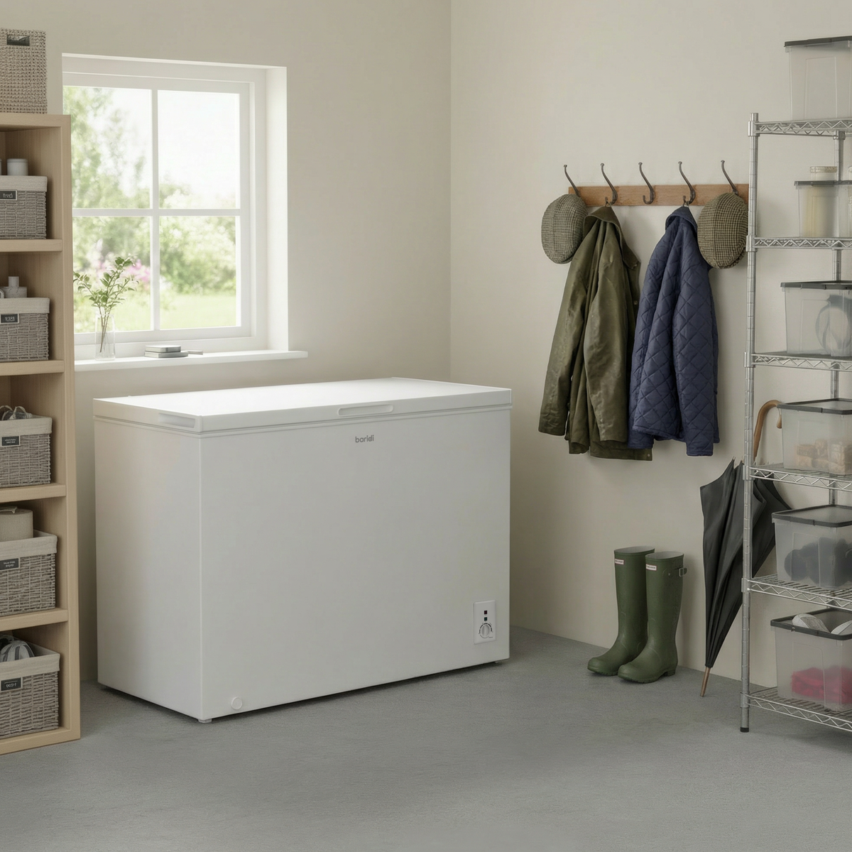 Baridi 254L Freestanding Chest Freezer with Adjustable Thermostat - White - DH258