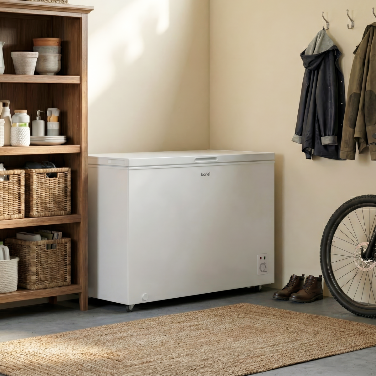 Baridi 299L Freestanding Chest Freezer with Adjustable Thermostat - White - DH260