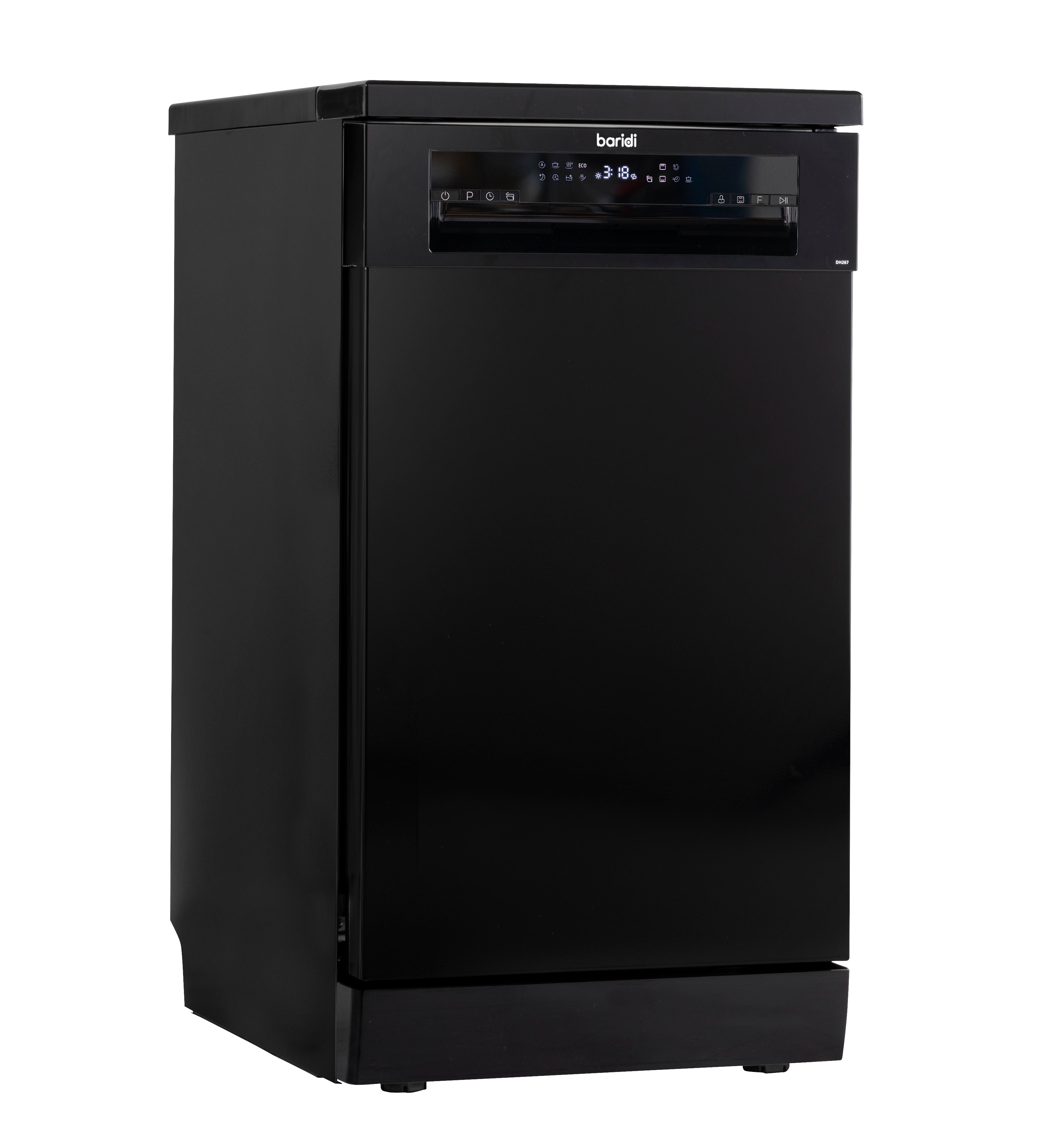Baridi 45cm Slimline Freestanding Dishwasher, 10 Place Settings, 8 Programs - DH267