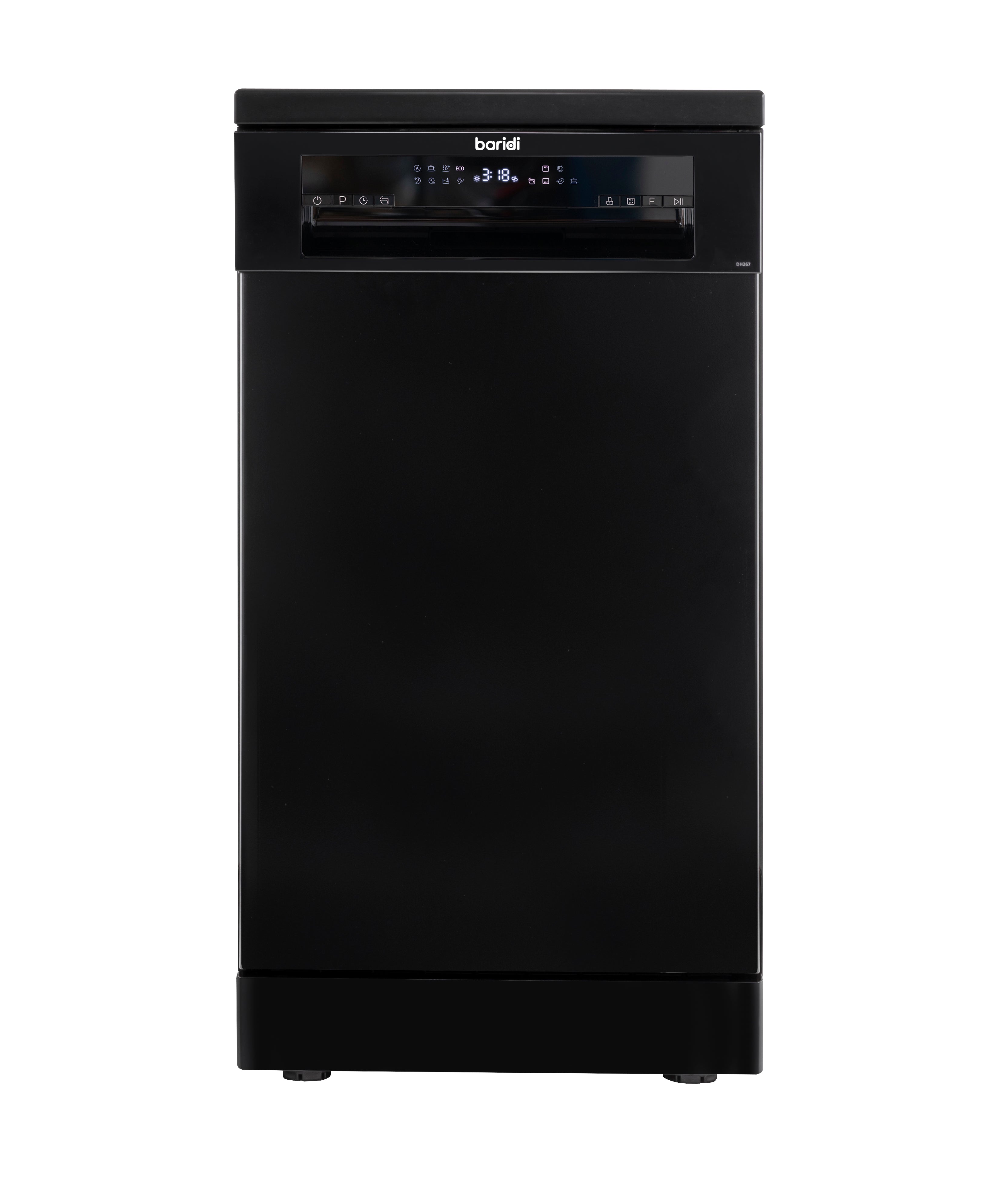 Baridi 45cm Slimline Freestanding Dishwasher, 10 Place Settings, 8 Programs - DH267