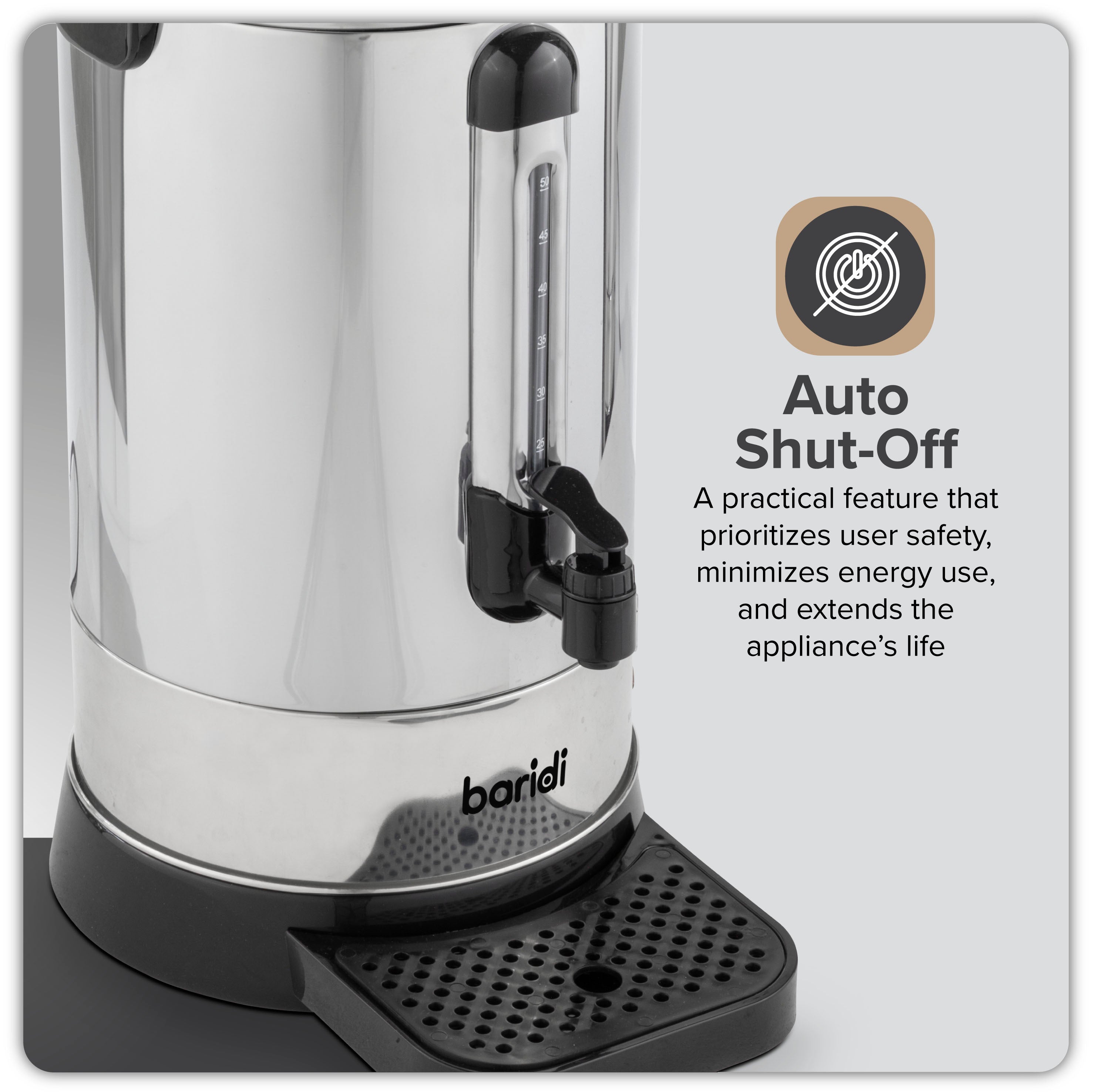 Baridi DH269 Hot Water Dispenser Action shot - infographic - icon - summary - 2nd perspective