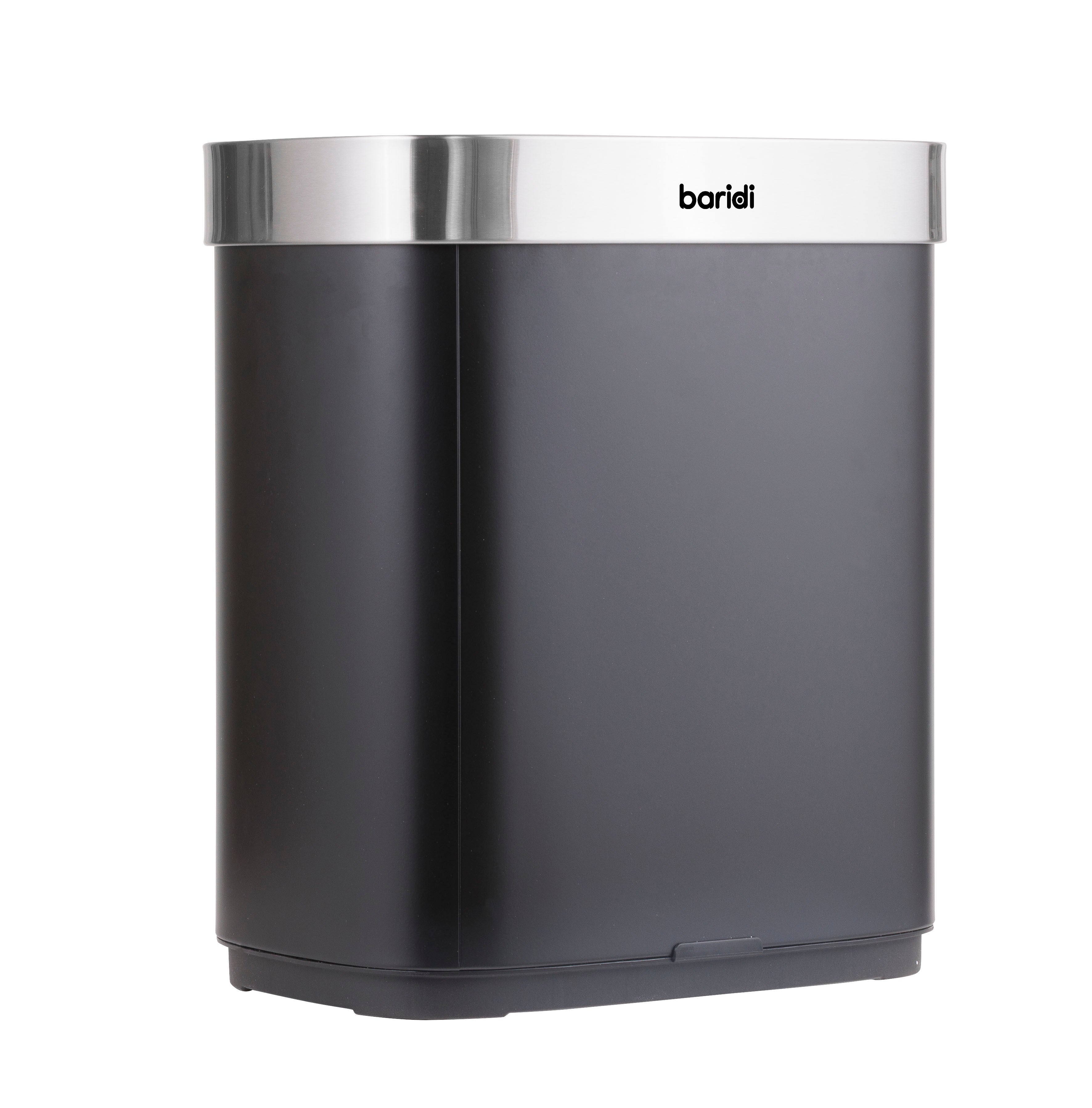 Baridi Sensor Bin, 50L Capacity, Black/Stainless Steel – DH281