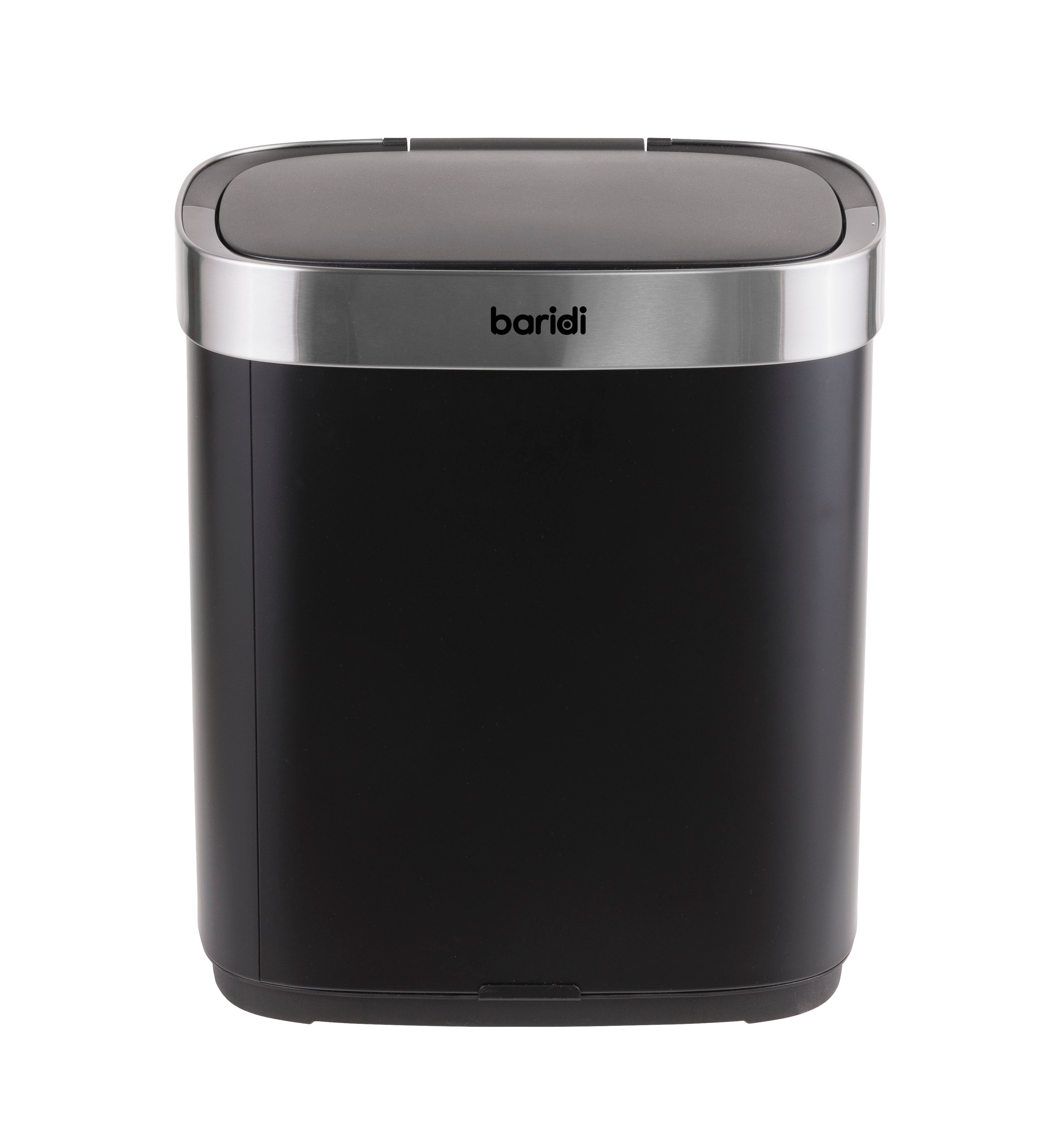 Baridi Sensor Bin, 50L Capacity, Black/Stainless Steel – DH281