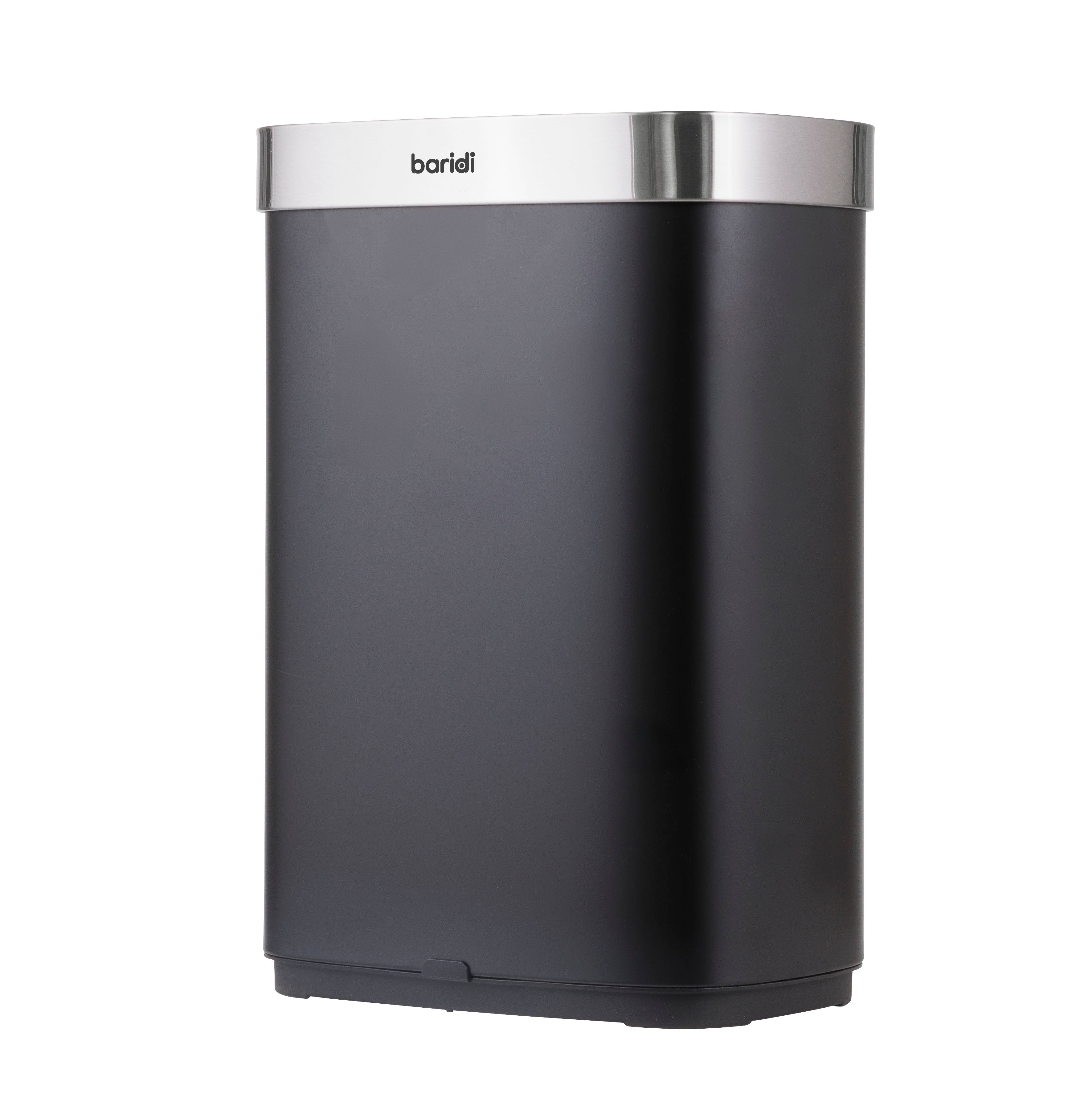 Baridi Sensor Bin, 65L Capacity, Black/Stainless Steel – DH282