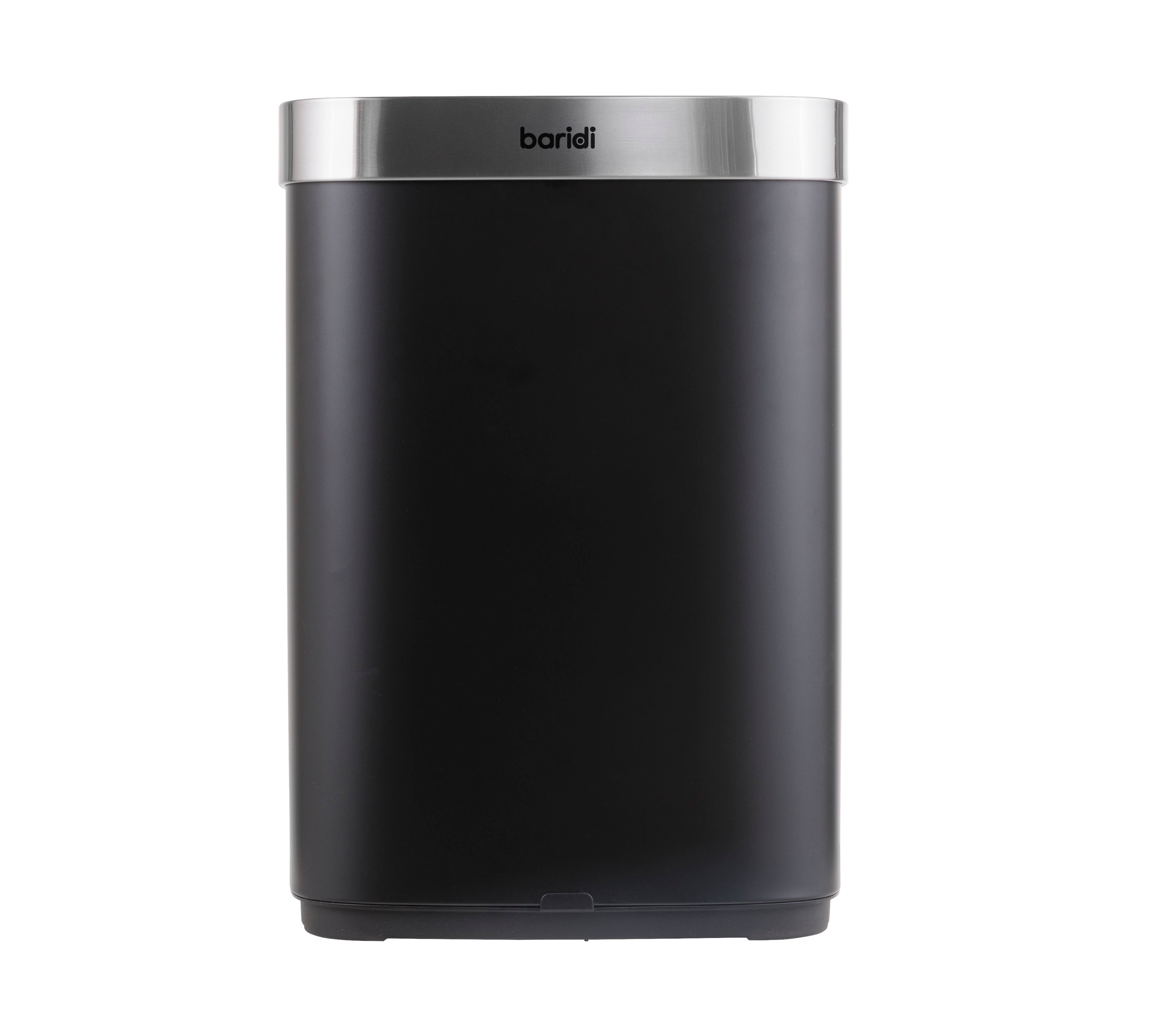 Baridi Sensor Bin, 65L Capacity, Black/Stainless Steel – DH282