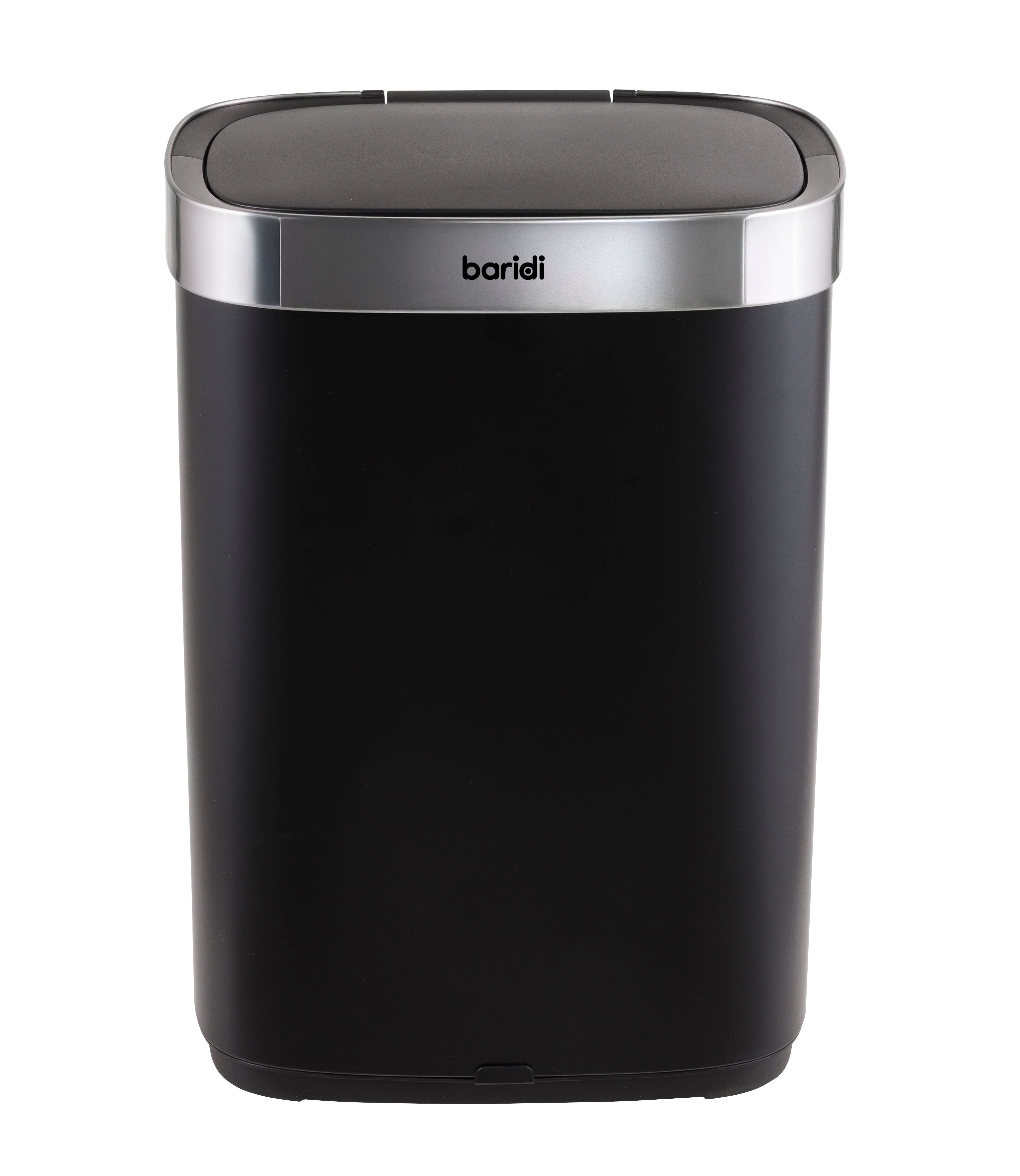 Baridi Sensor Bin, 65L Capacity, Black/Stainless Steel – DH282