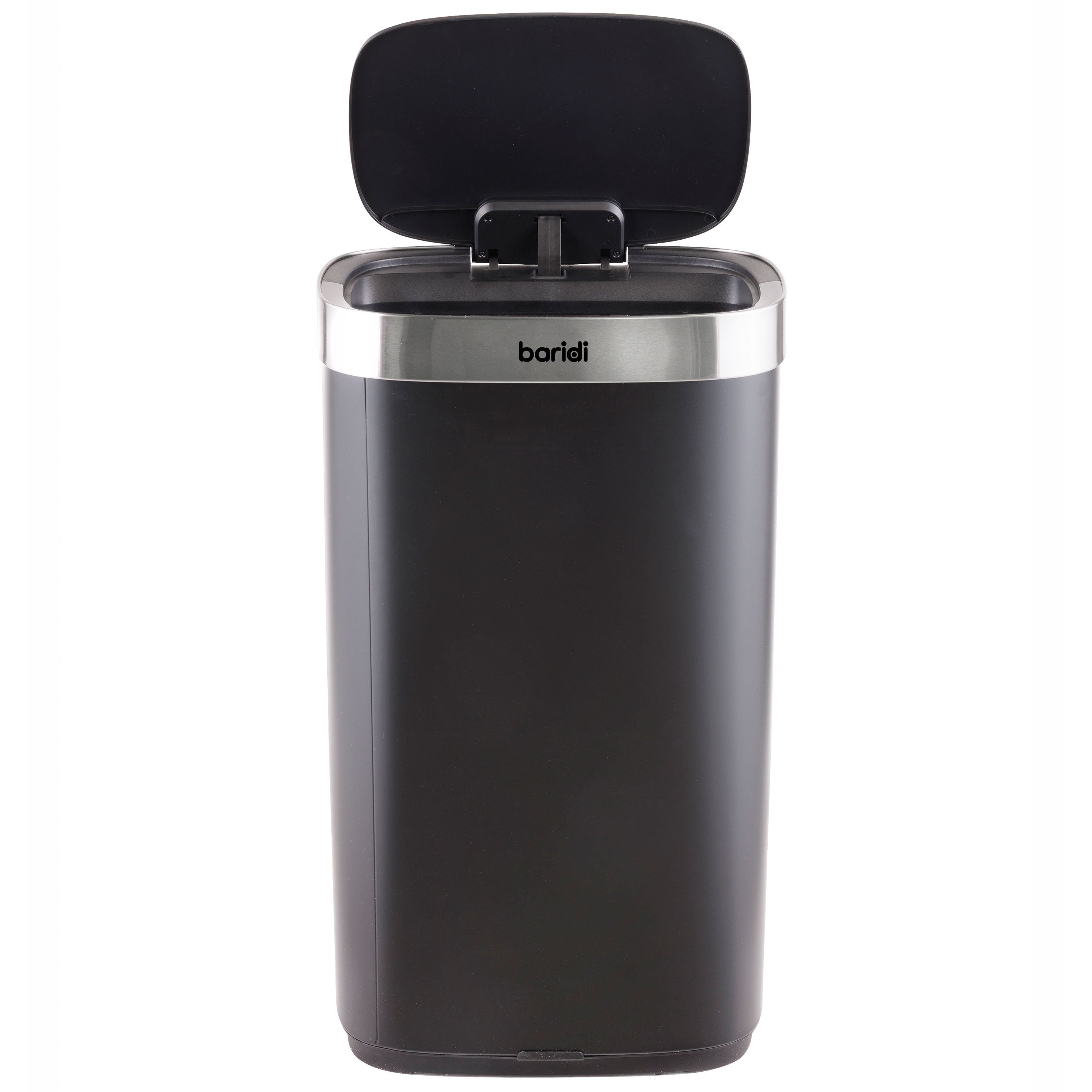 Baridi Sensor Bin, 80L Capacity, Black/Stainless Steel - DH283
