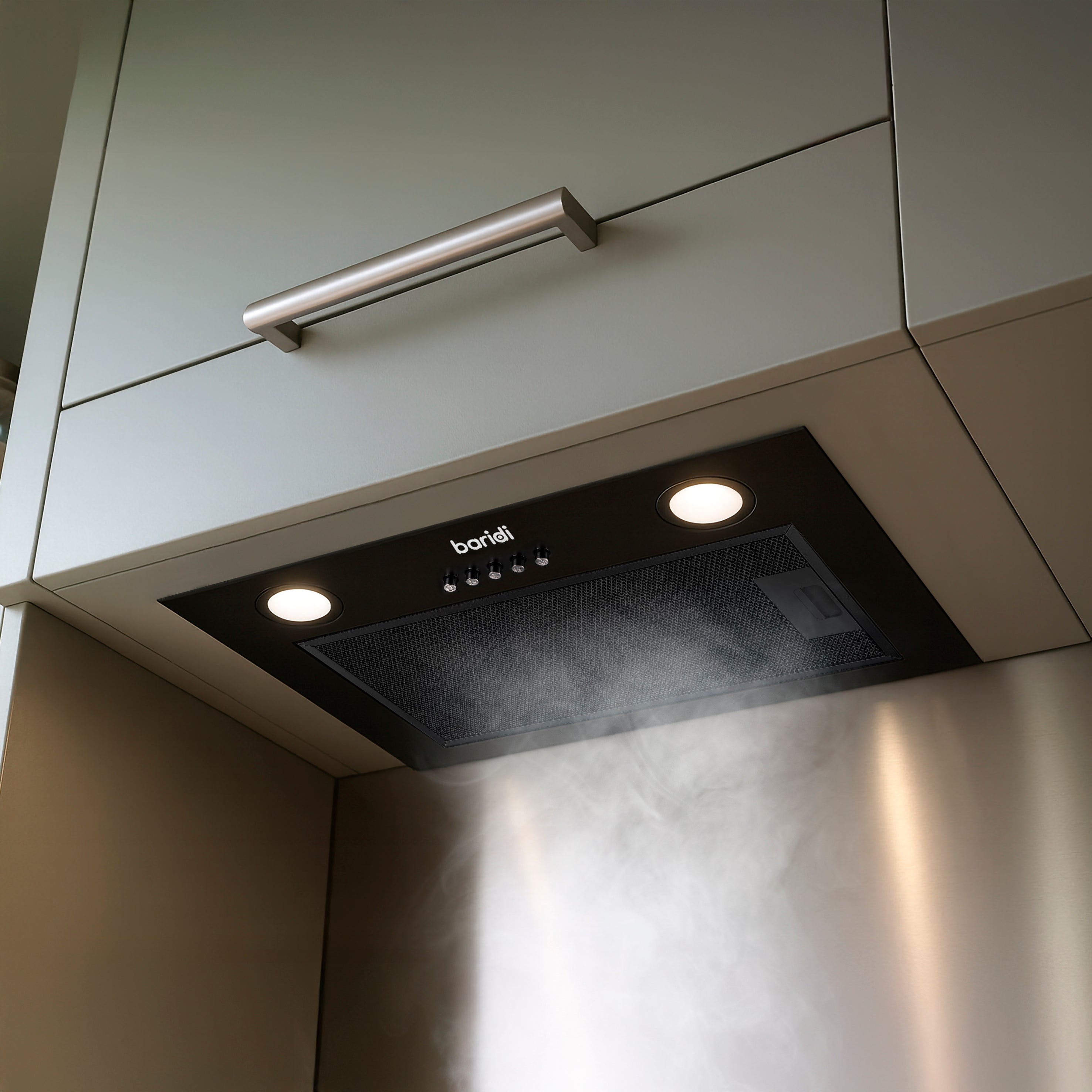 Baridi Built-In Cooker Hood 52cm with 5 Layer Filter, Black - DH285