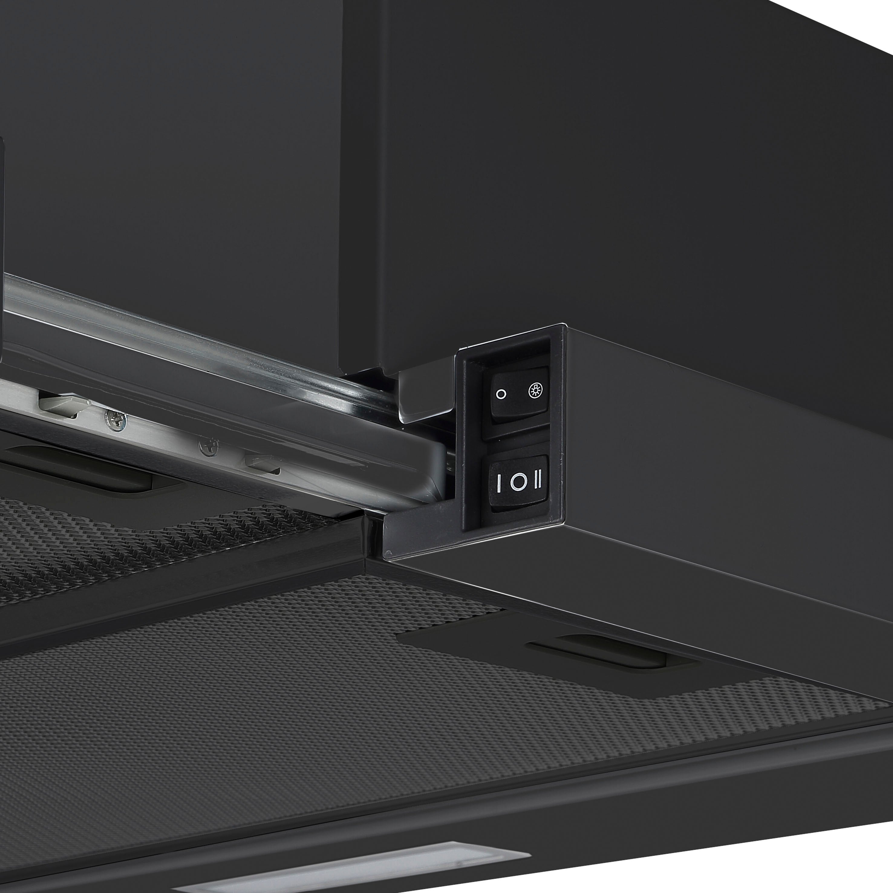 Baridi Telescopic Cooker Hood, 60cm with Aluminium Filters, Black – DH287