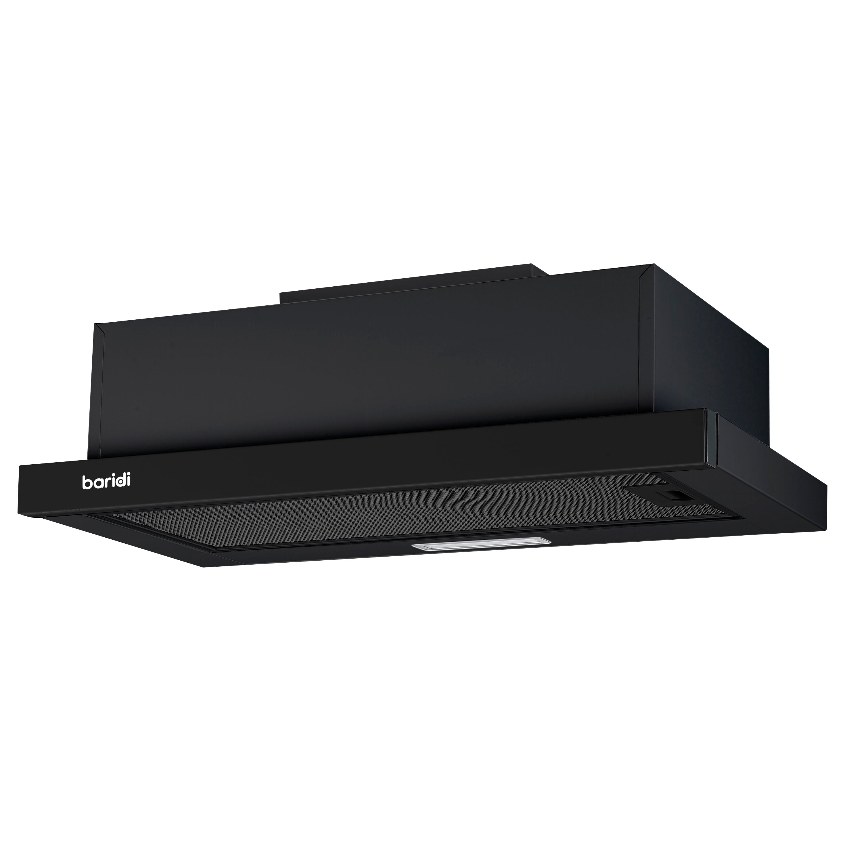 Baridi Telescopic Cooker Hood, 60cm with Aluminium Filters, Black – DH287