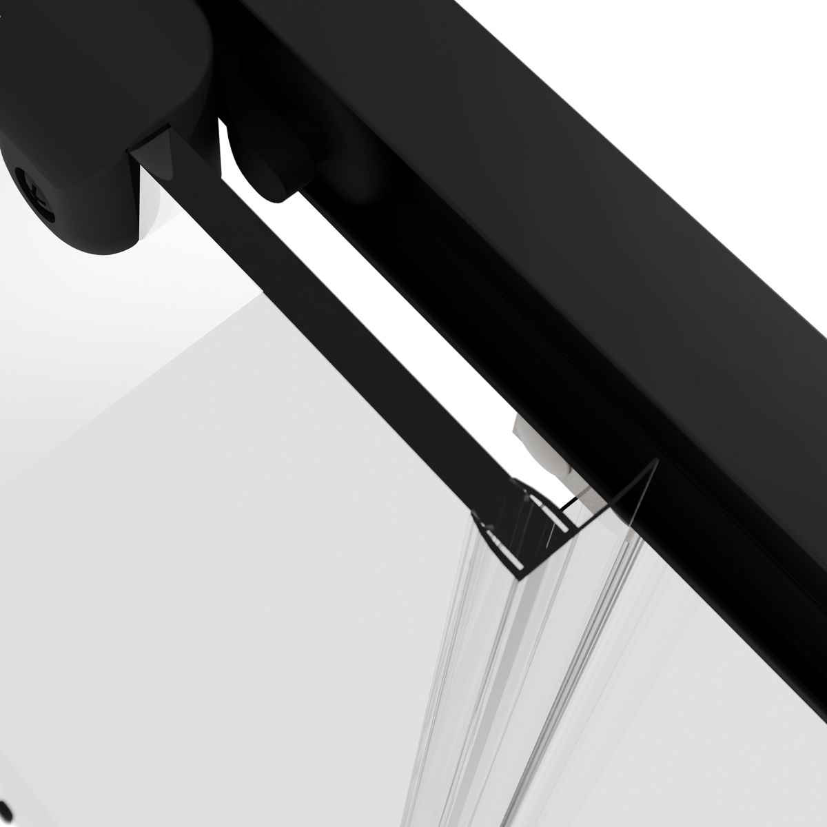 Baridi Sliding Shower Door 1000 x 1850mm, 6mm Tempered Glass, Black – DH293