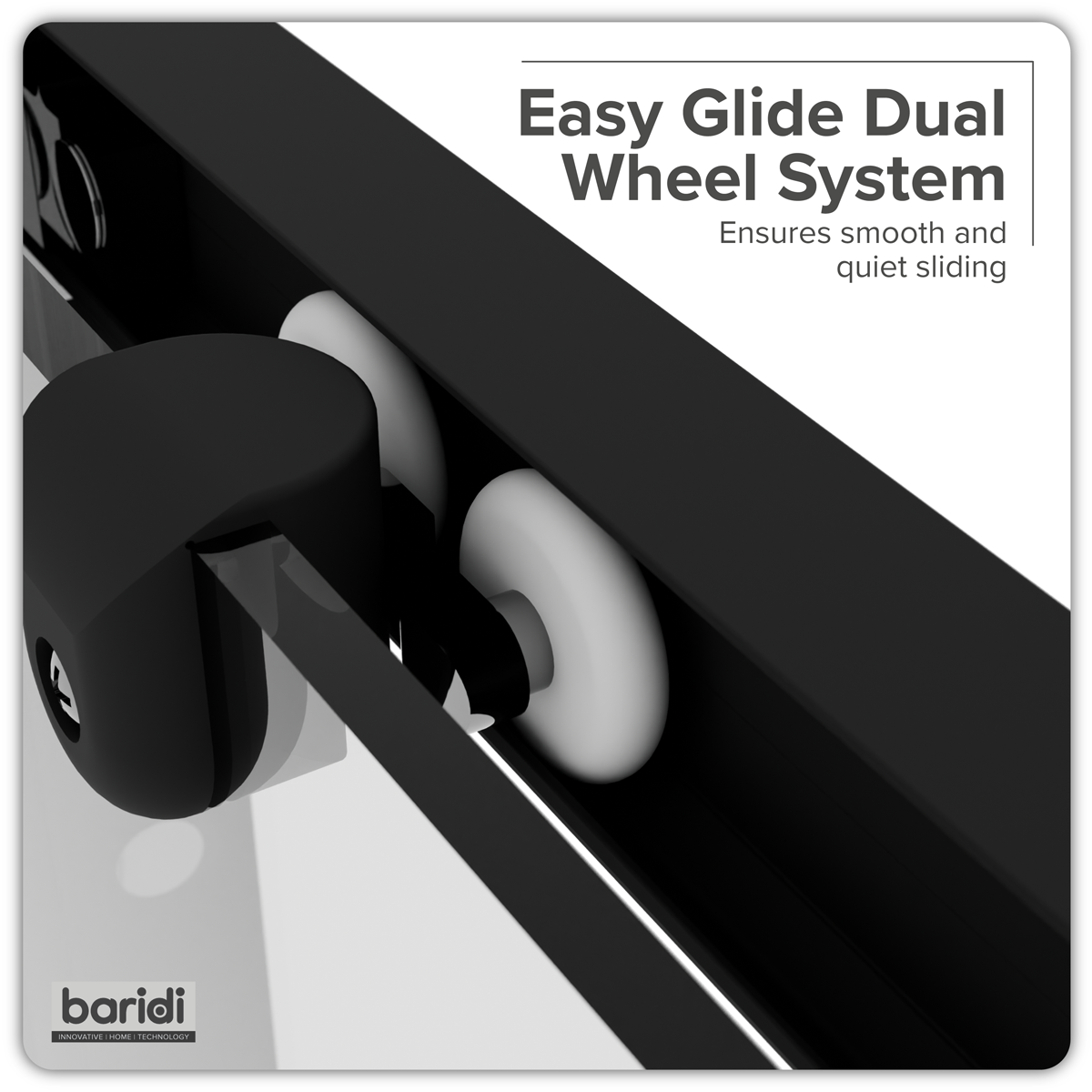 Baridi Sliding Shower Door 1200 x 1850mm, 6mm Tempered Glass, Black – DH295