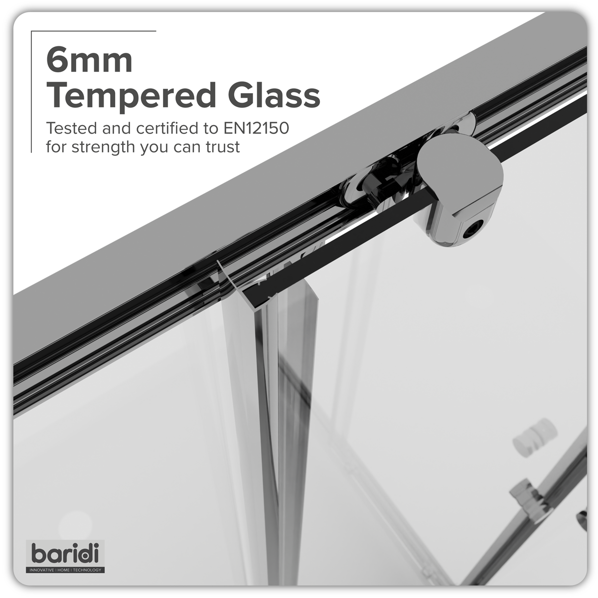 Baridi Corner Entry Shower Enclosure 1000 x 800 x 1850mm with 6mm Tempered Glass - Chrome – DH300