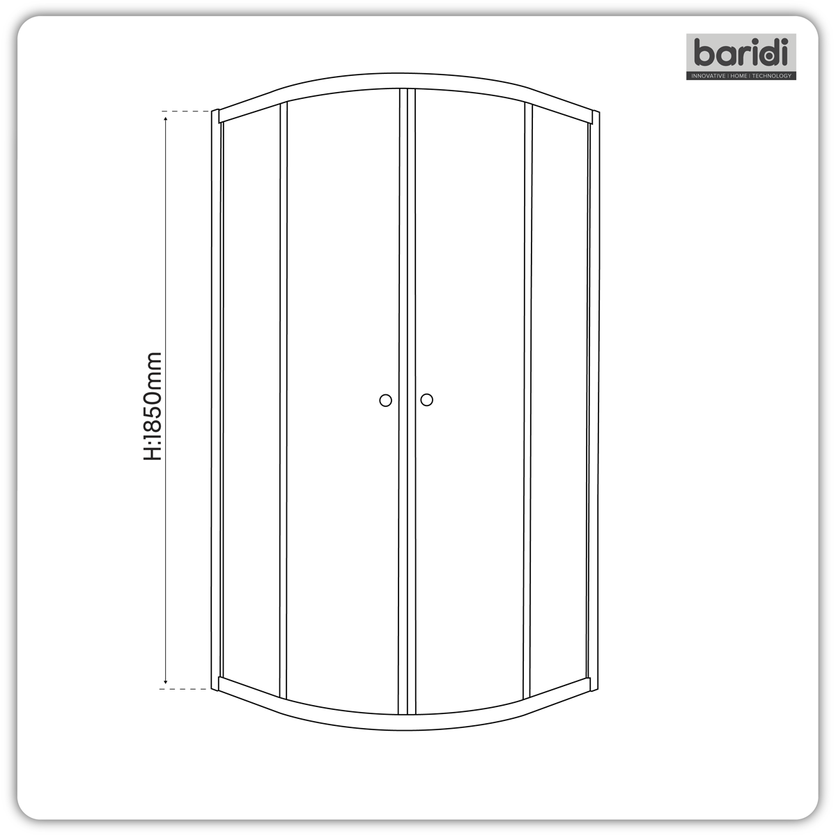 Baridi Quadrant Shower Enclosure 800 x 800 x 1850mm with 6mm Tempered Glass, Chrome - DH301