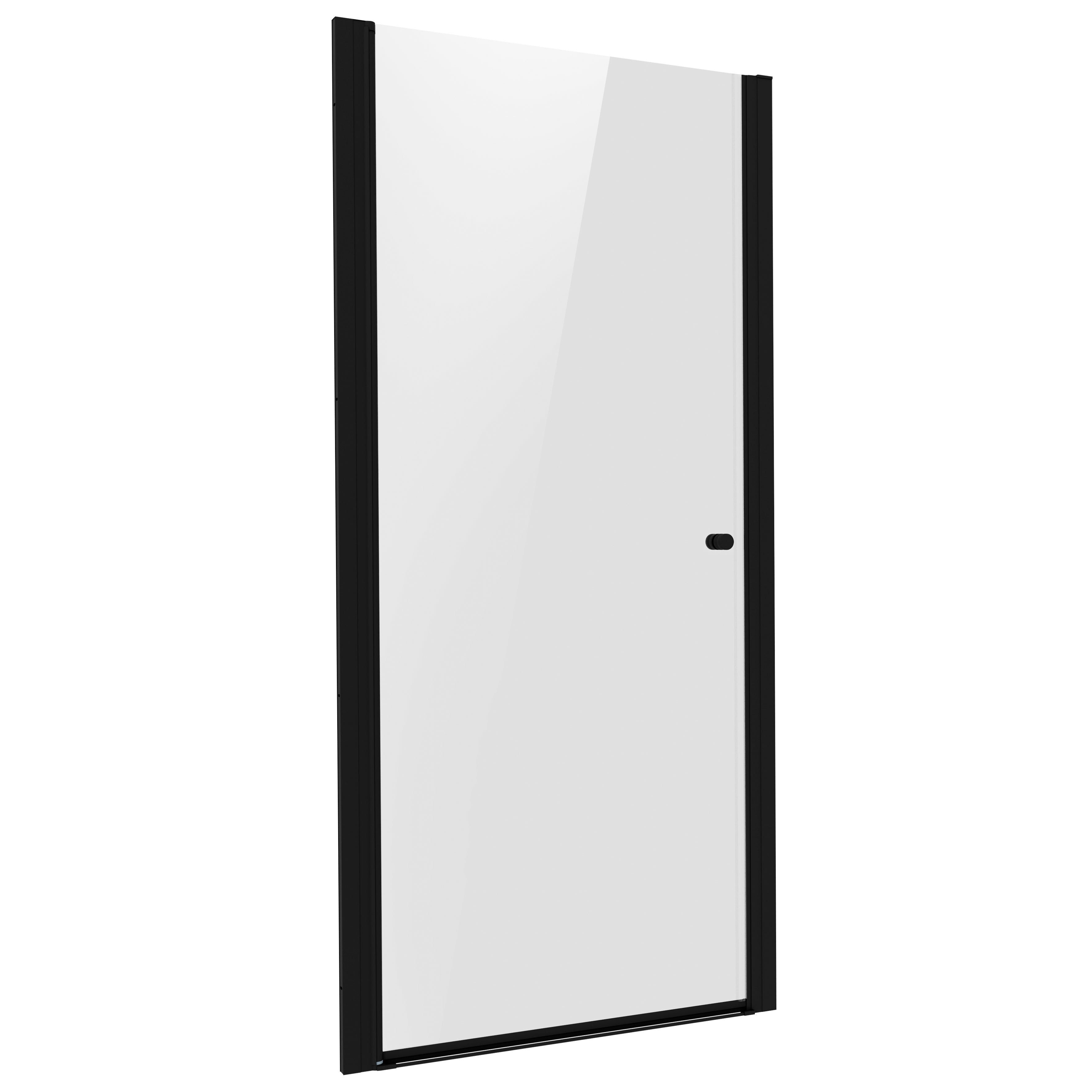 Baridi Pivot Shower Door 800 x 1850mm, 6mm Tempered Glass, Reversible Installation, Black - DH304