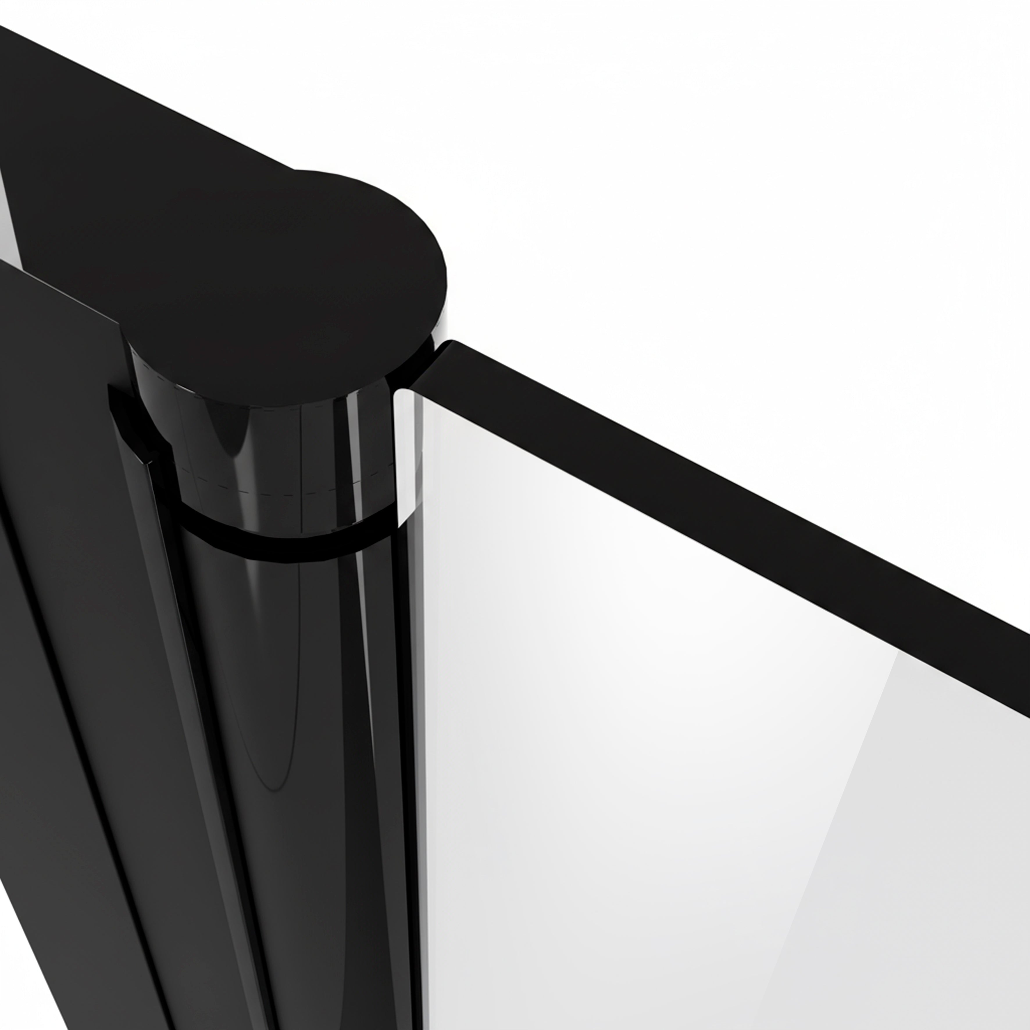 Baridi Pivot Shower Door 800 x 1850mm, 6mm Tempered Glass, Reversible Installation, Black - DH304