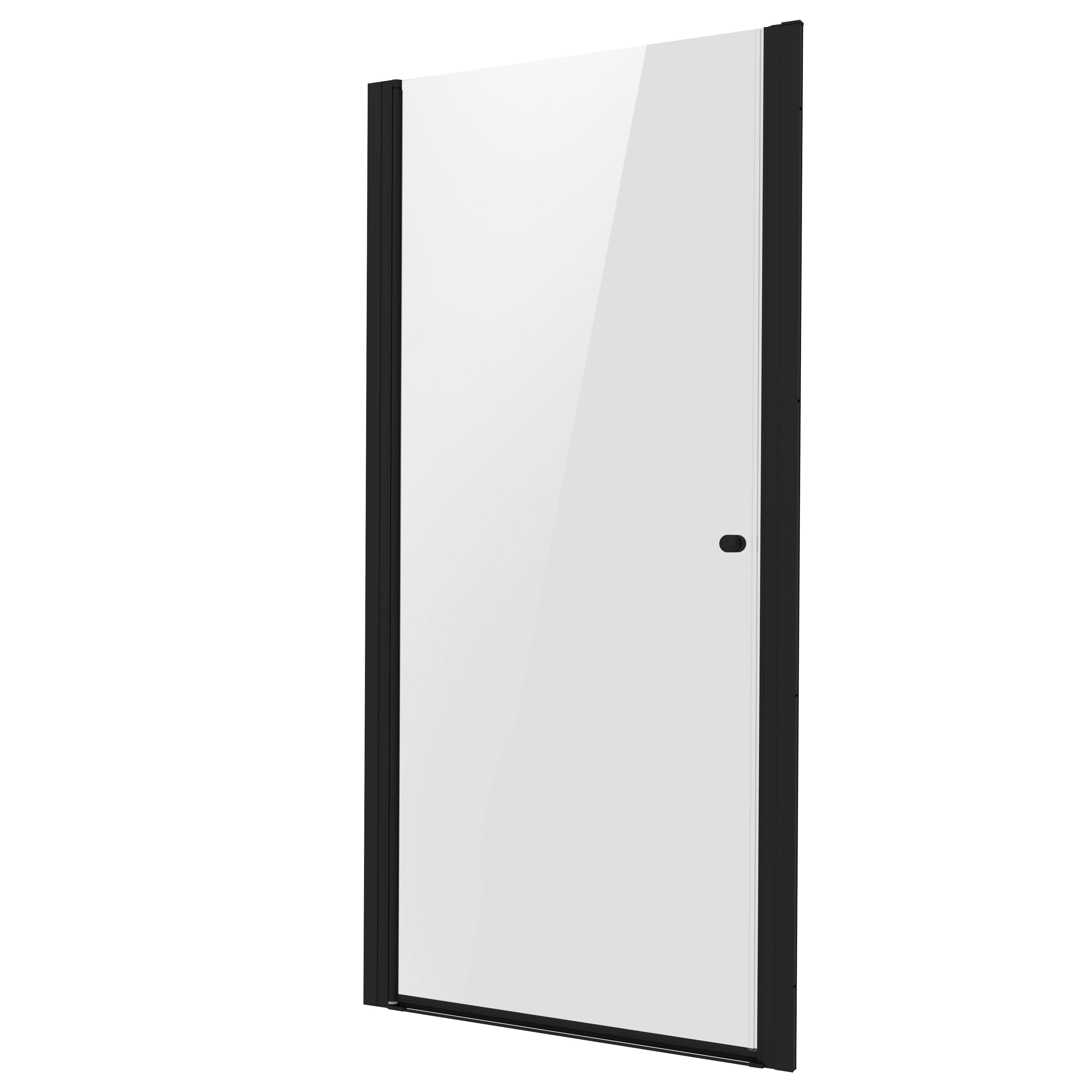 Baridi Pivot Shower Door 800 x 1850mm, 6mm Tempered Glass, Reversible Installation, Black - DH304