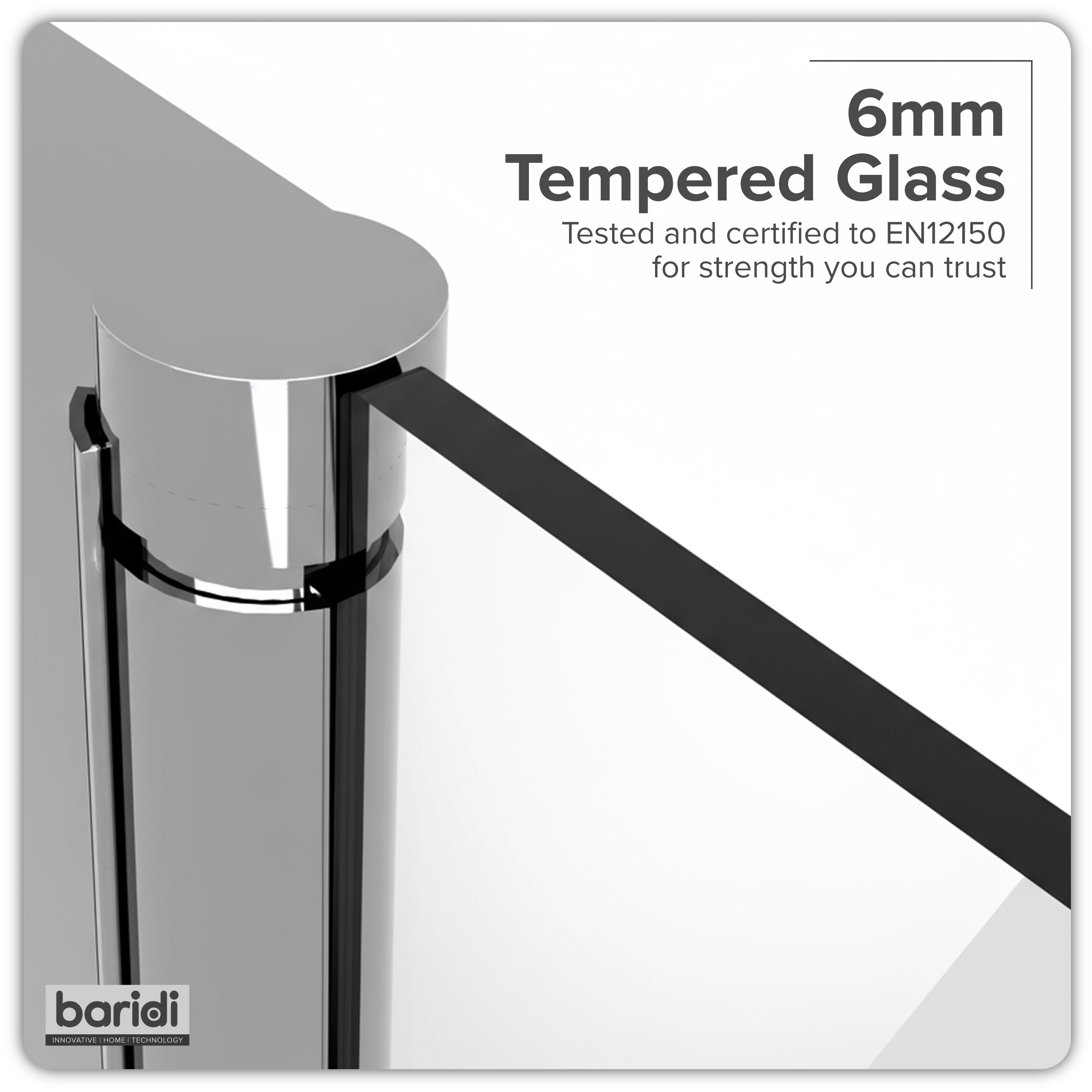 Baridi Bi-Fold Shower Door 800 x 1850mm, 6mm Tempered Glass, Reversible Installation, Chrome - DH305