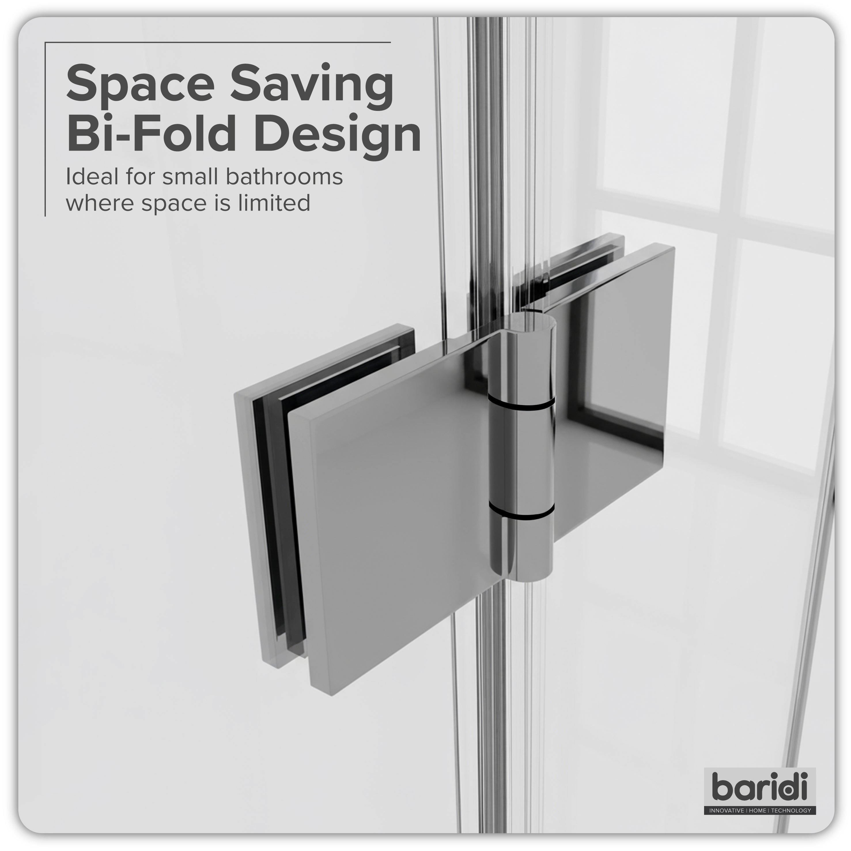 Baridi Bi-Fold Shower Door 800 x 1850mm, 6mm Tempered Glass, Reversible Installation, Chrome - DH305