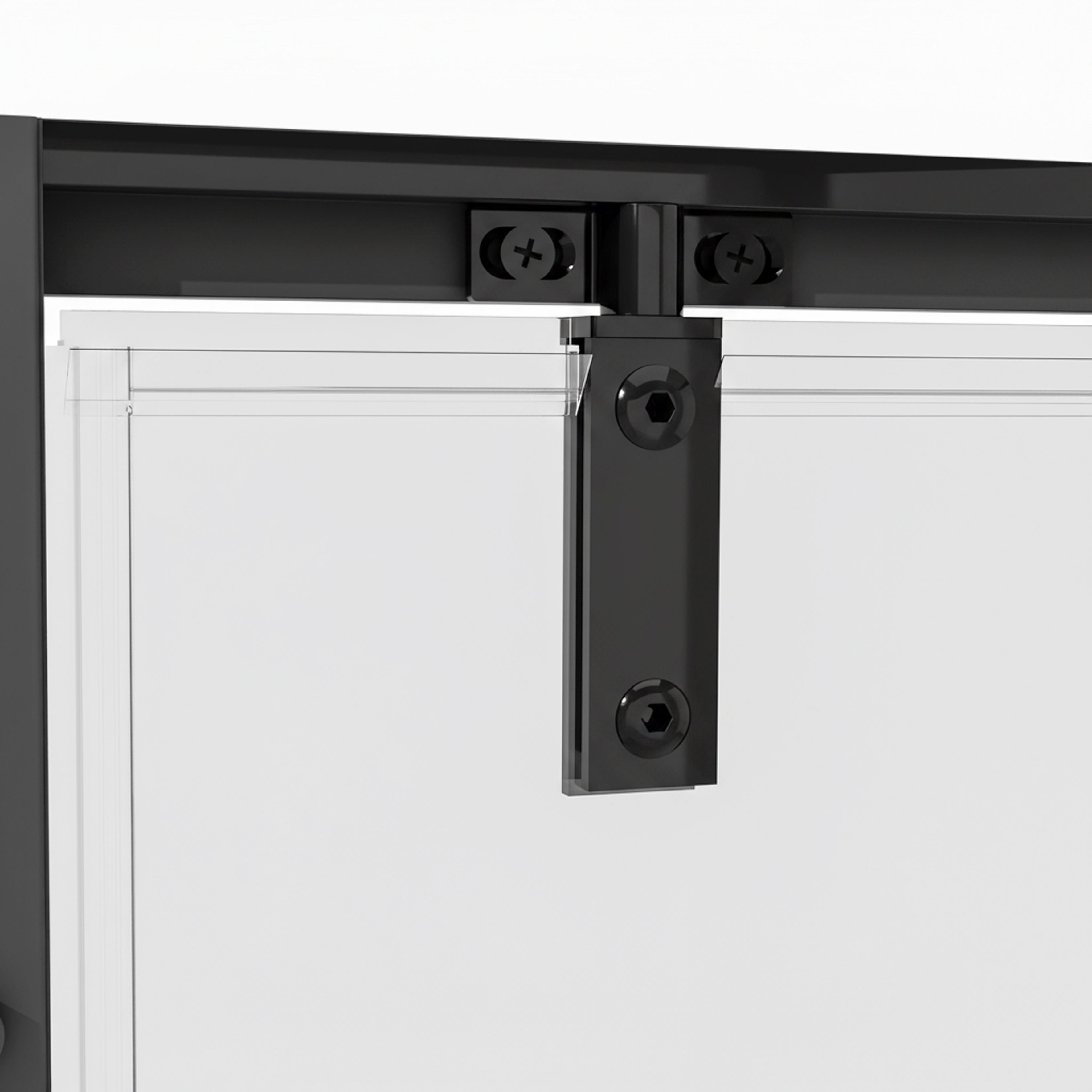 Baridi Hinged Shower Door 800 x 1850mm, 6mm Tempered Glass, Reversible Installation, Black - DH307