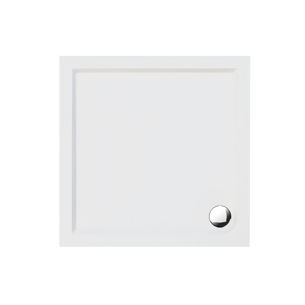 Baridi Square Shower Tray 800 x 800 x 40mm for Shower Enclosures, Acrylic, White - DH308