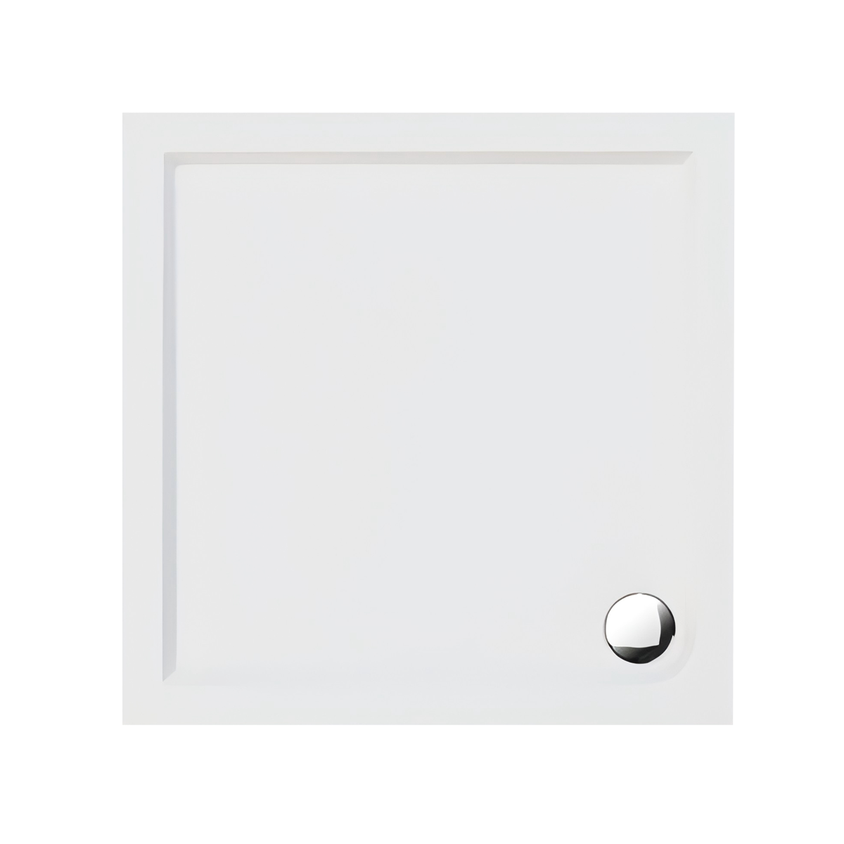 Baridi Square Shower Tray 900 x 900 x 40mm for Shower Enclosures, Acrylic, White - DH309