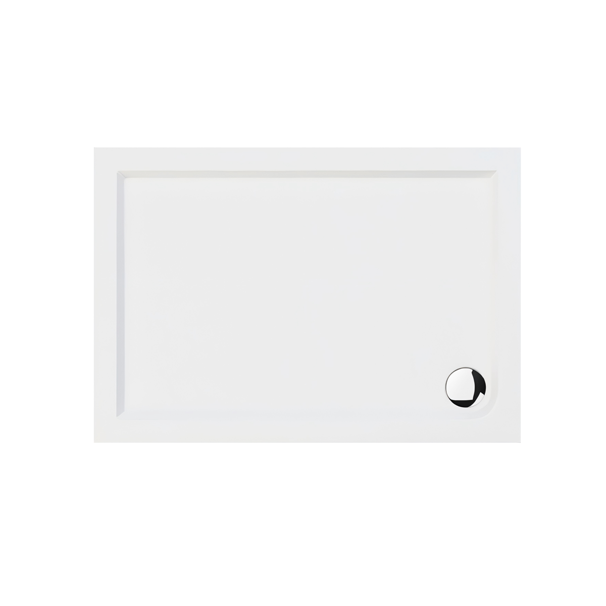Baridi Rectangular Shower Tray 1000 x 800 x 40mm for Shower Enclosures, Acrylic, White - DH310