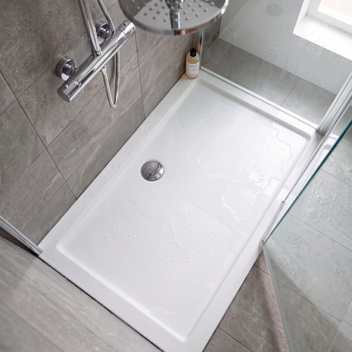 Baridi Rectangular Shower Tray 1200 x 800 x 40mm for Shower Enclosures, Acrylic, White - DH311