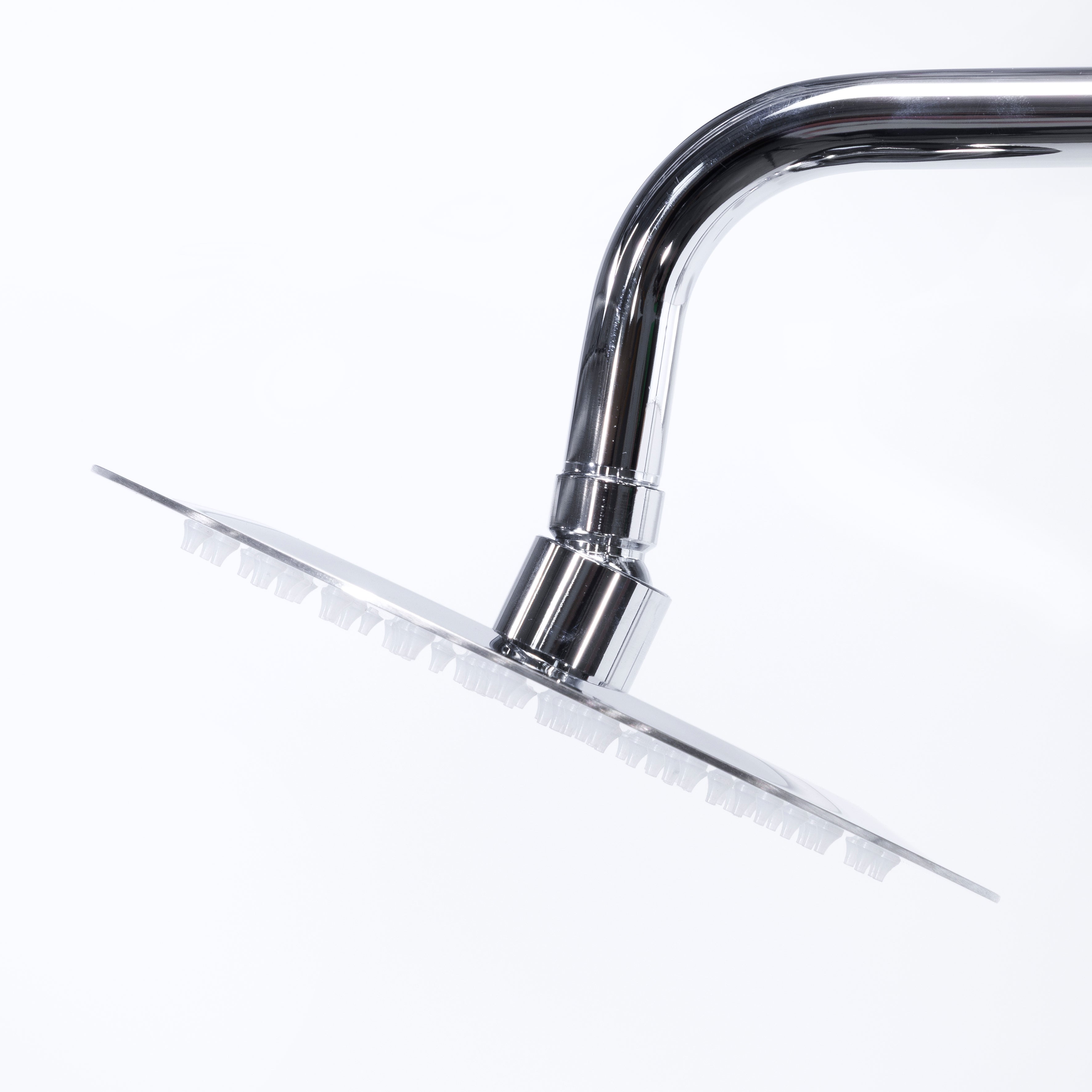 Baridi Thermostatic Shower Mixer Set, 20cm Round Head, Height Adjustable Rail, Chrome - DH314