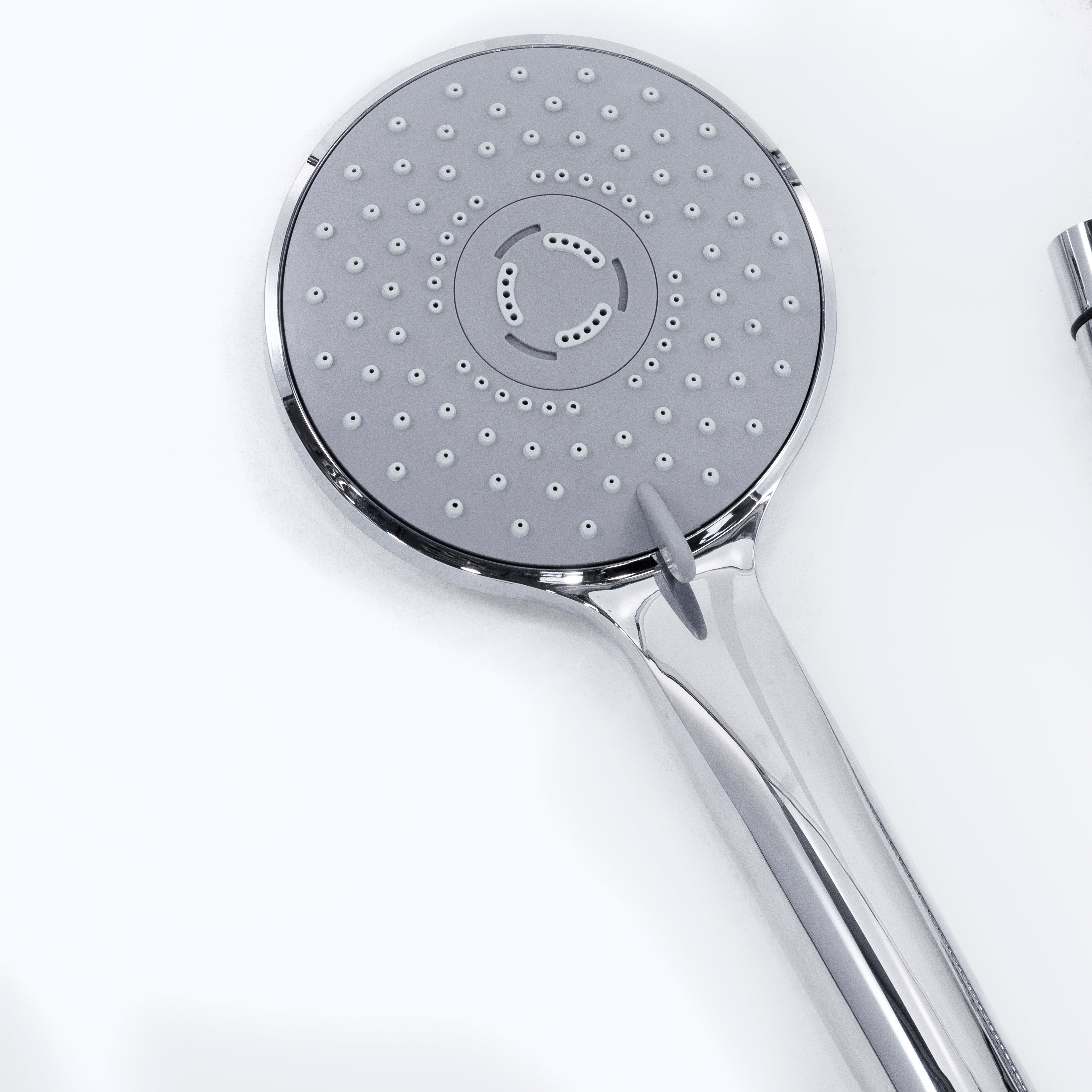 Baridi Thermostatic Shower Mixer Set, 20cm Round Head, Height Adjustable Rail, Chrome - DH314