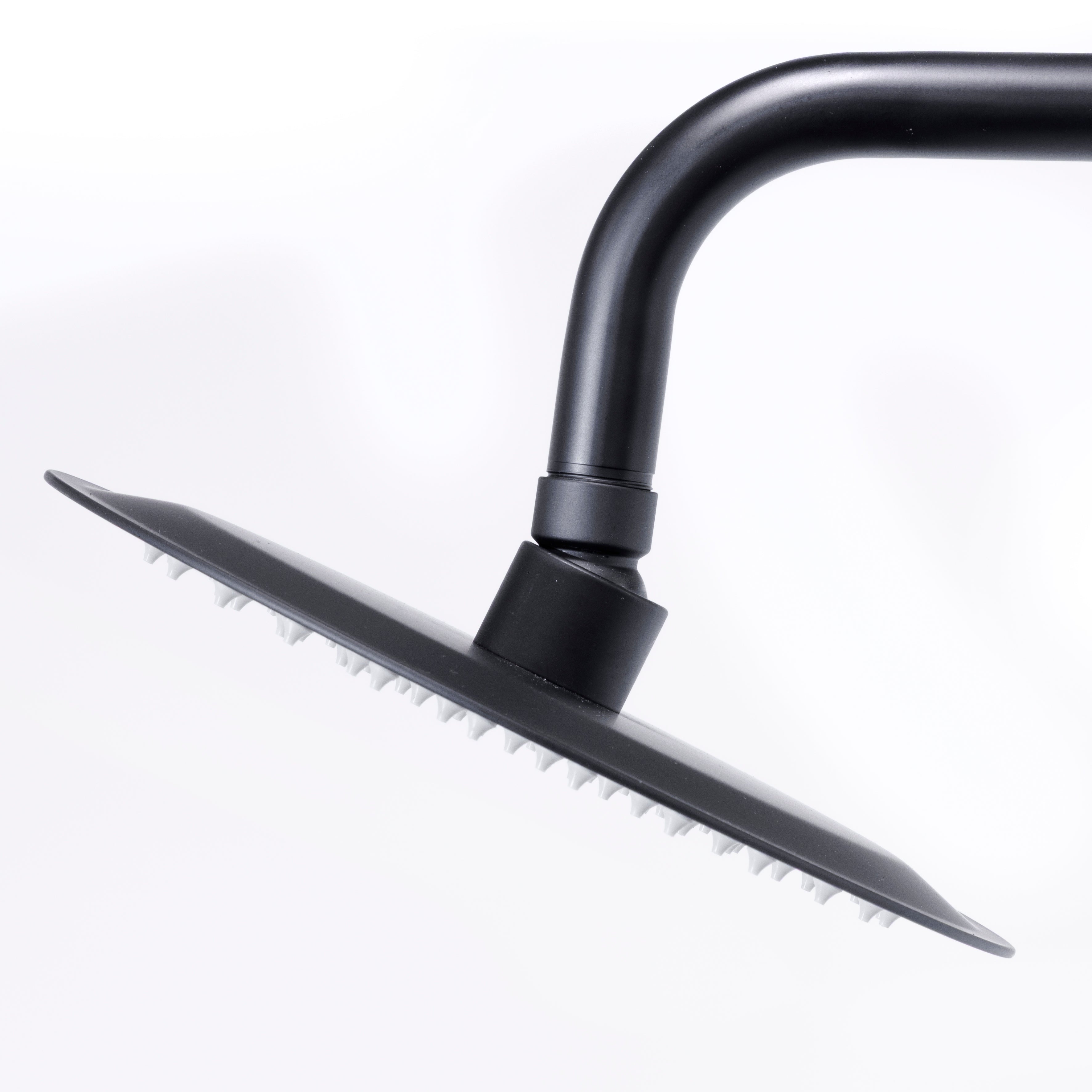 Baridi Thermostatic Shower Mixer Set, 20cm Round Head, Height Adjustable Rail, Black - DH315