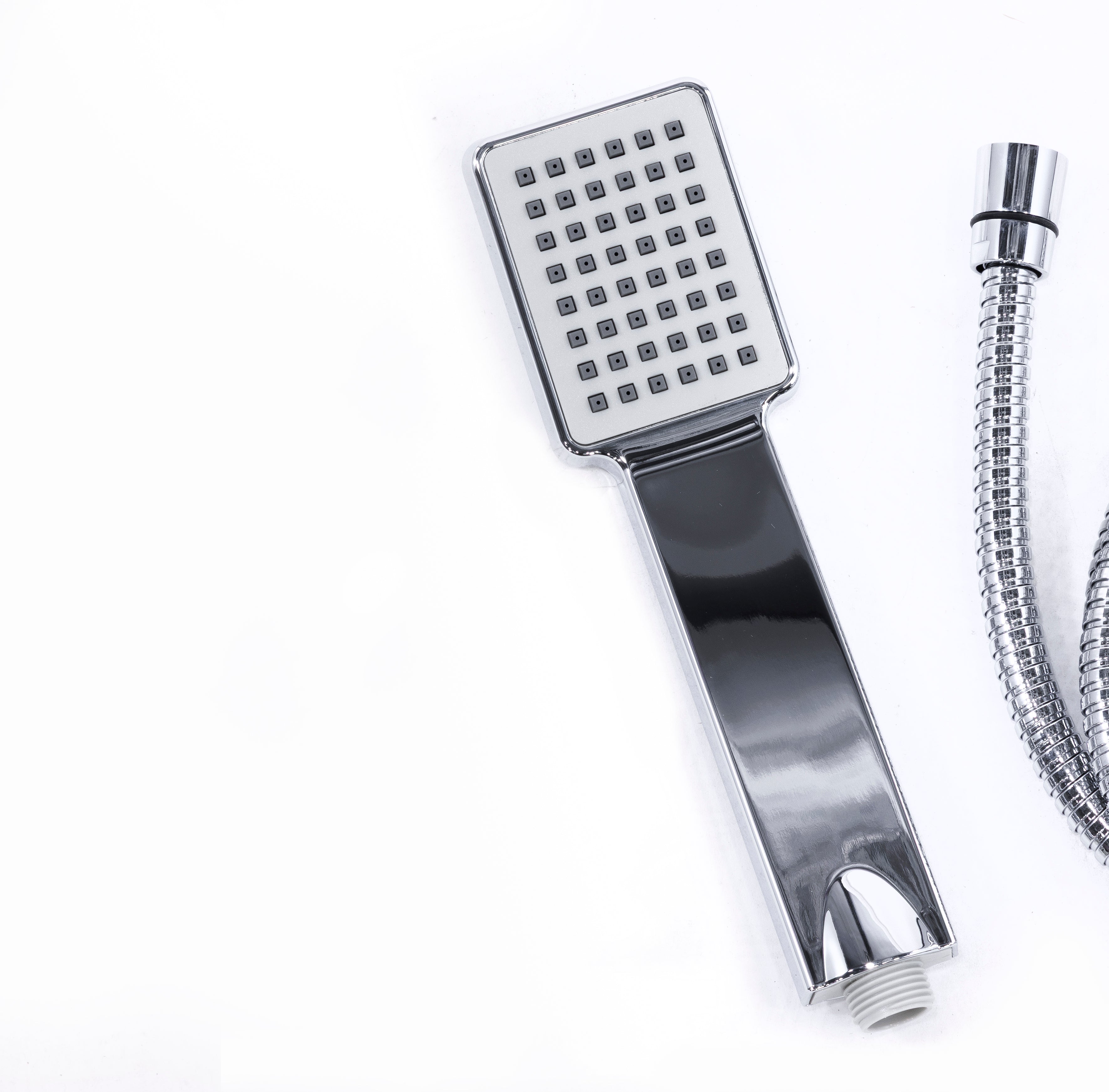 Baridi Thermostatic Shower Mixer Set, 20x20cm Square Head, Height Adjustable Rail, Chrome - DH316