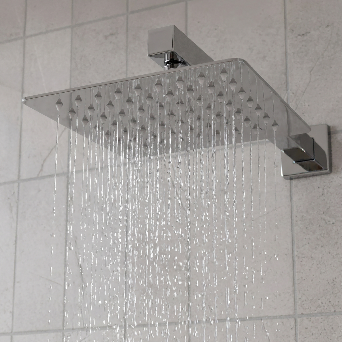 Baridi Concealed Thermostatic Shower Set 20 x 20cm Square Head & Hand Shower - Chrome - DH320
