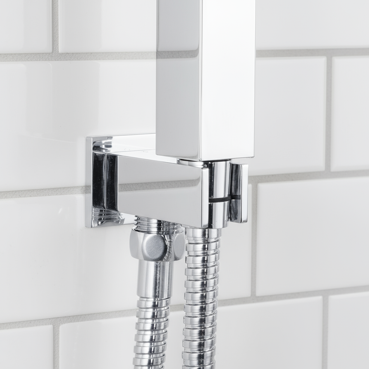 Baridi Concealed Thermostatic Shower Set 20 x 20cm Square Head & Hand Shower - Chrome - DH320