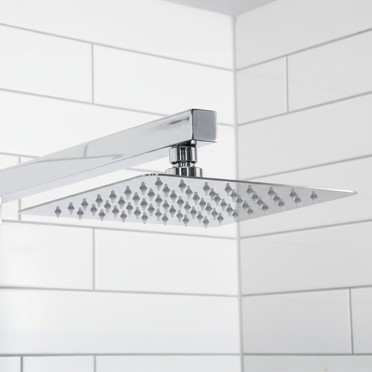 Baridi Concealed Thermostatic Shower Set 20 x 20cm Square Head & Hand Shower - Chrome - DH320