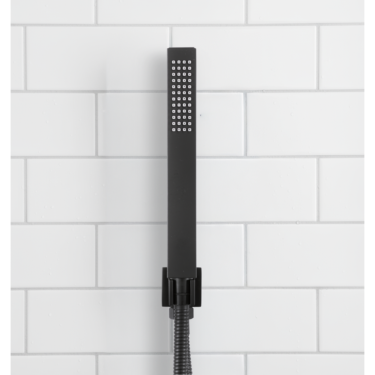 Baridi Concealed Thermostatic Shower Set 20 x 20cm Square Head & Hand Shower, Black - DH321