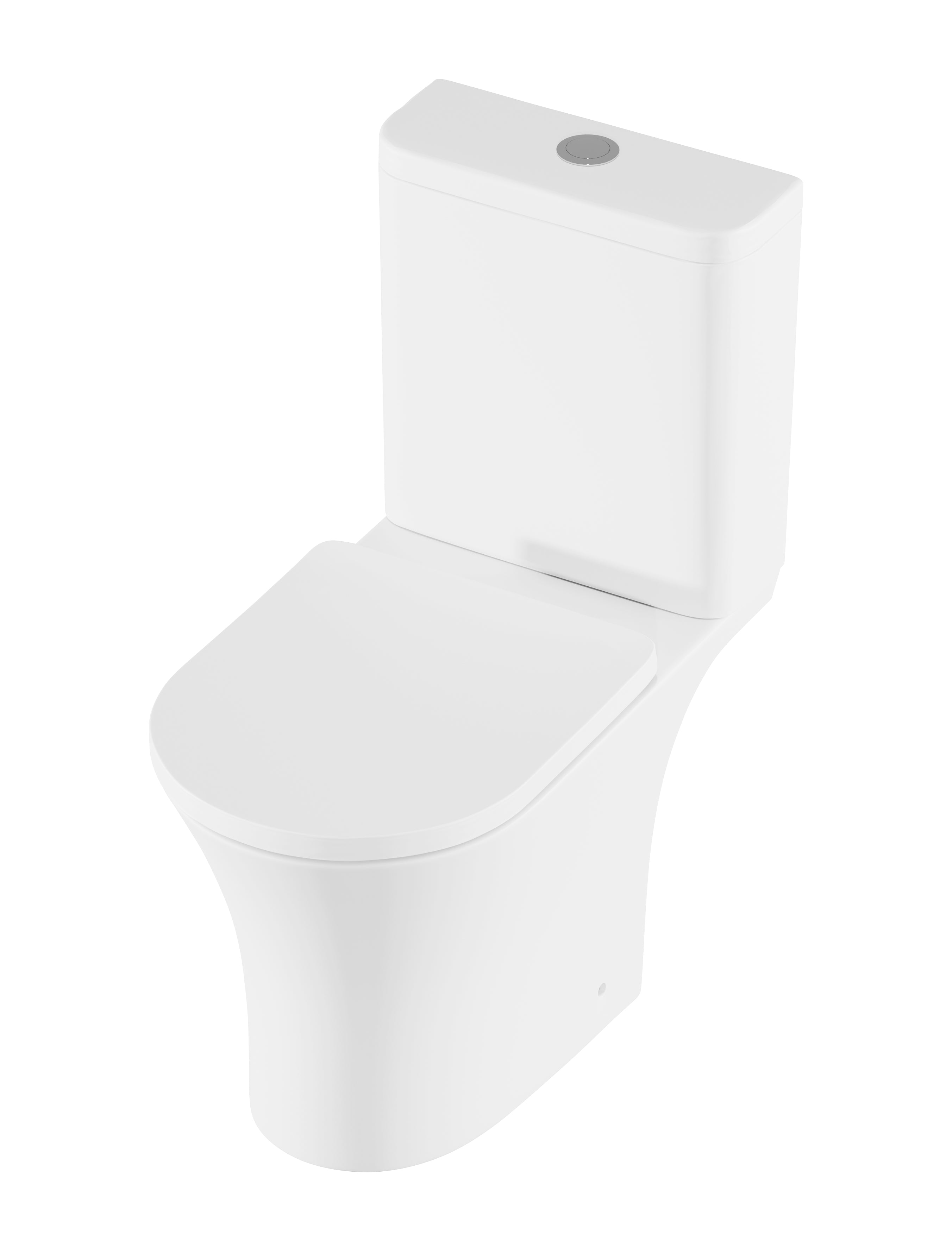 Baridi Close-Coupled Toilet with Soft Close Seat, Dual Flush Cistern & Rimless Flush, White - DH332