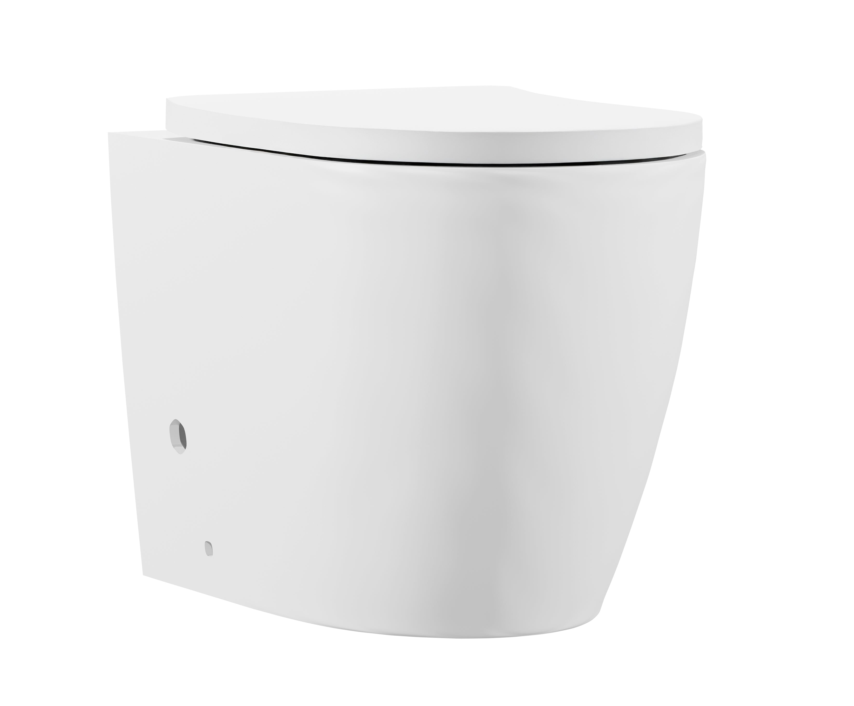 Baridi Back-to-Wall Toilet with Soft Close Seat & Rimless Flush, White - DH334