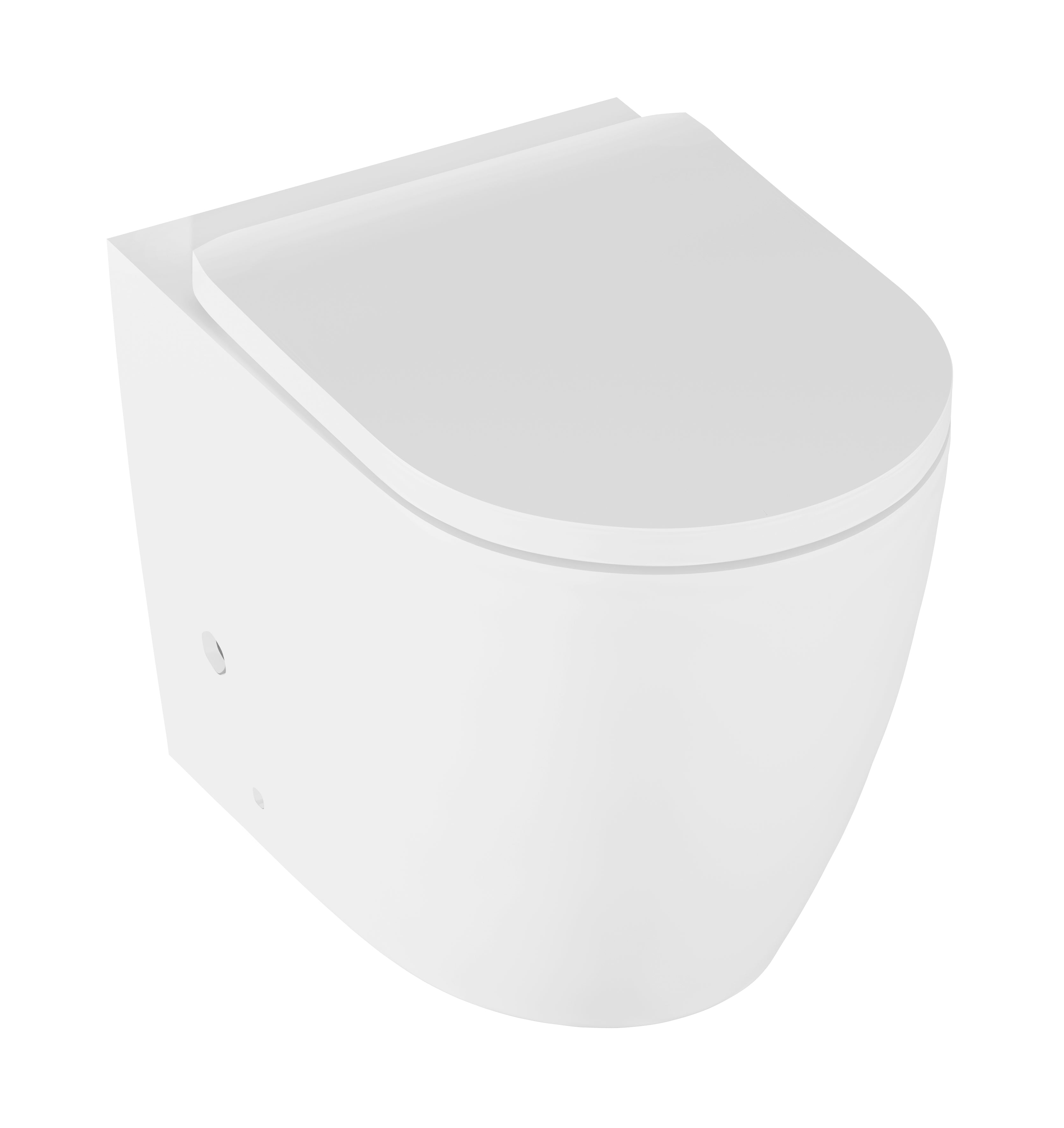 Baridi Back-to-Wall Toilet with Soft Close Seat & Rimless Flush, White - DH334
