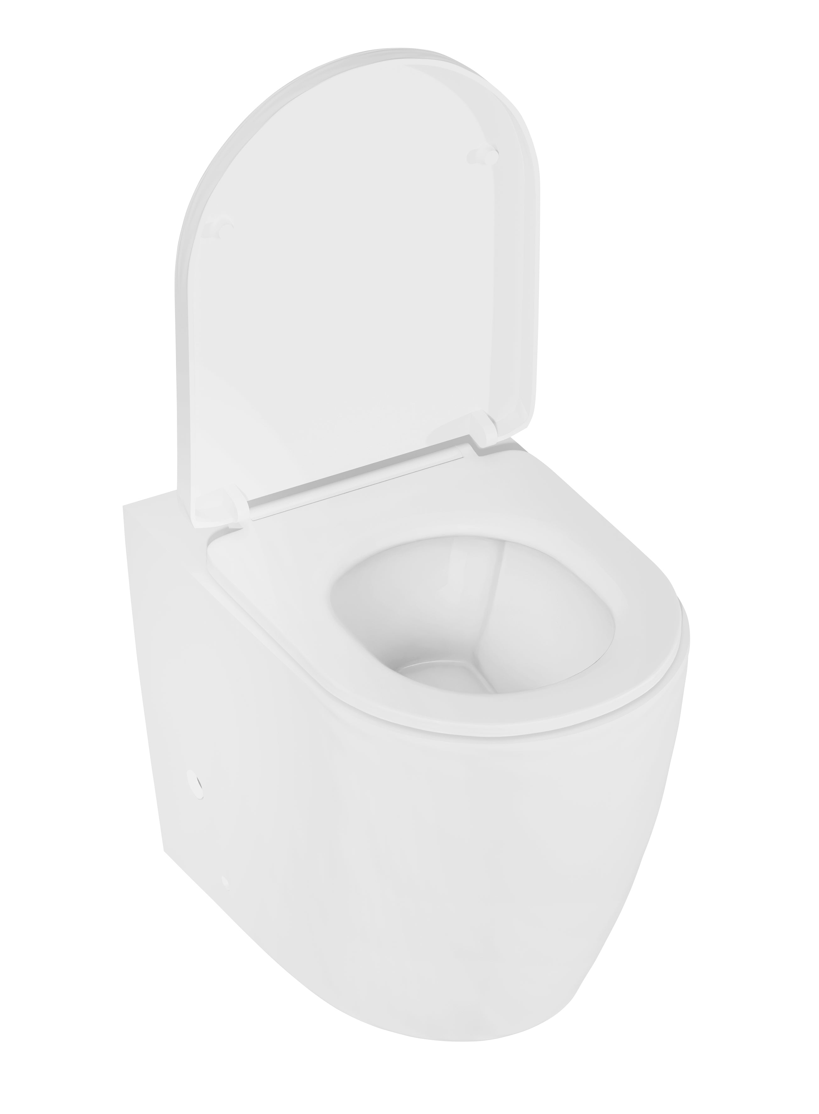 Baridi Back-to-Wall Toilet with Soft Close Seat & Rimless Flush, White - DH334