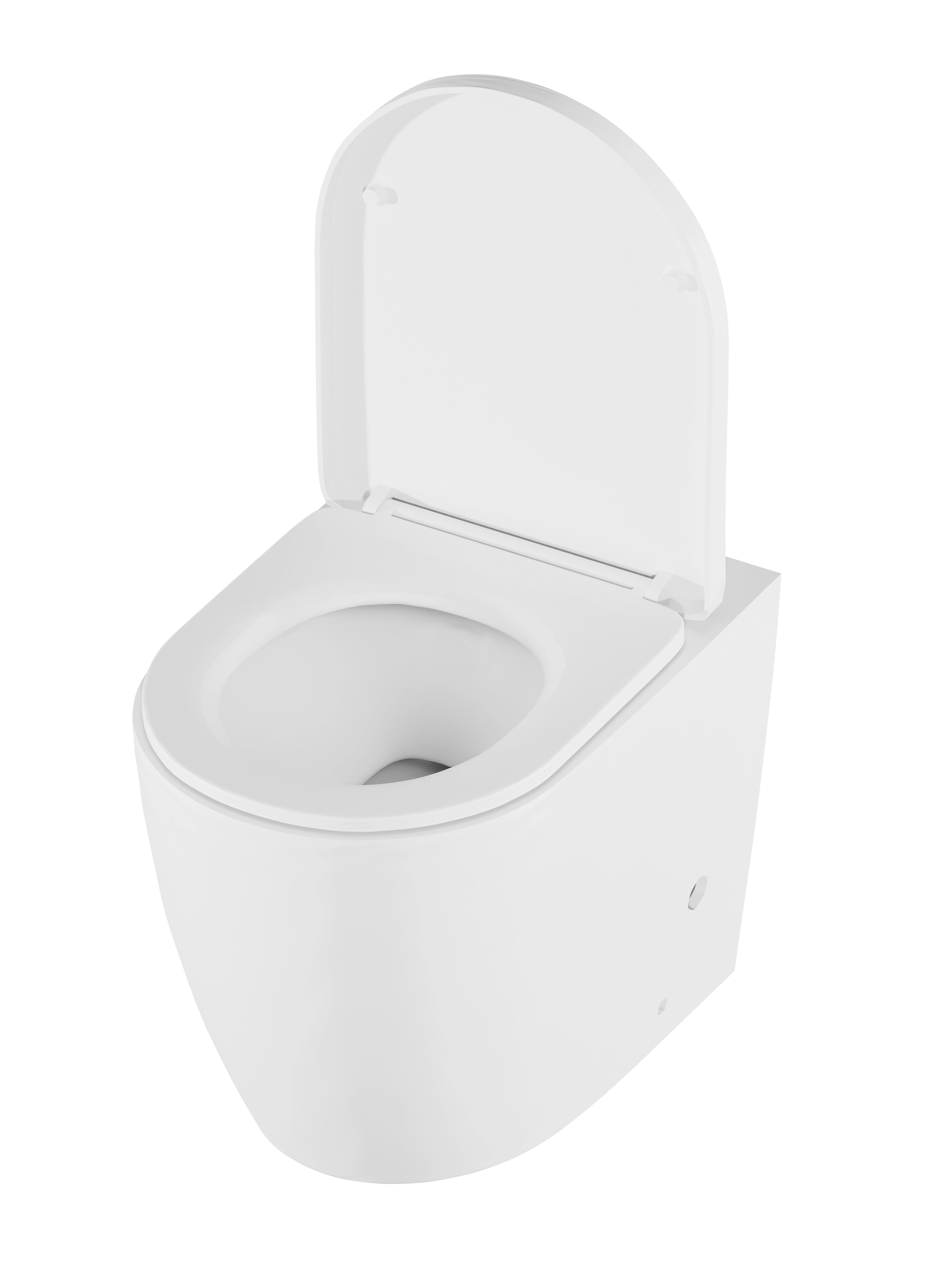 Baridi Back-to-Wall Toilet with Soft Close Seat & Rimless Flush, White - DH334