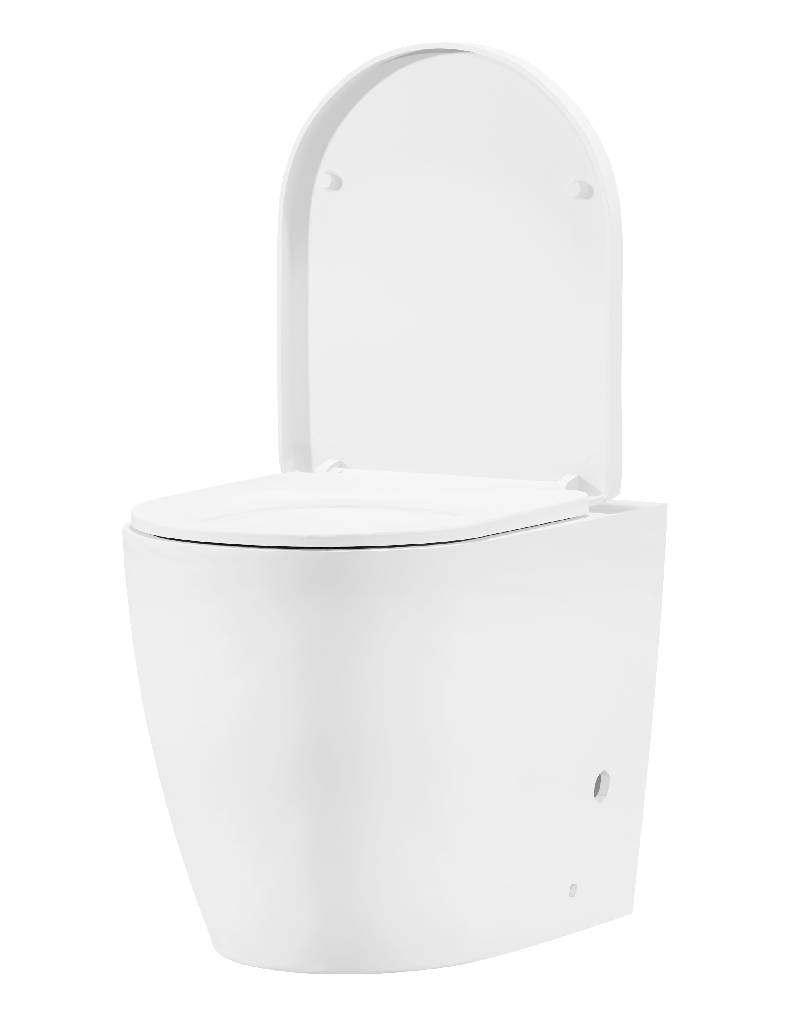 Baridi Back-to-Wall Toilet with Soft Close Seat & Rimless Flush, White - DH334