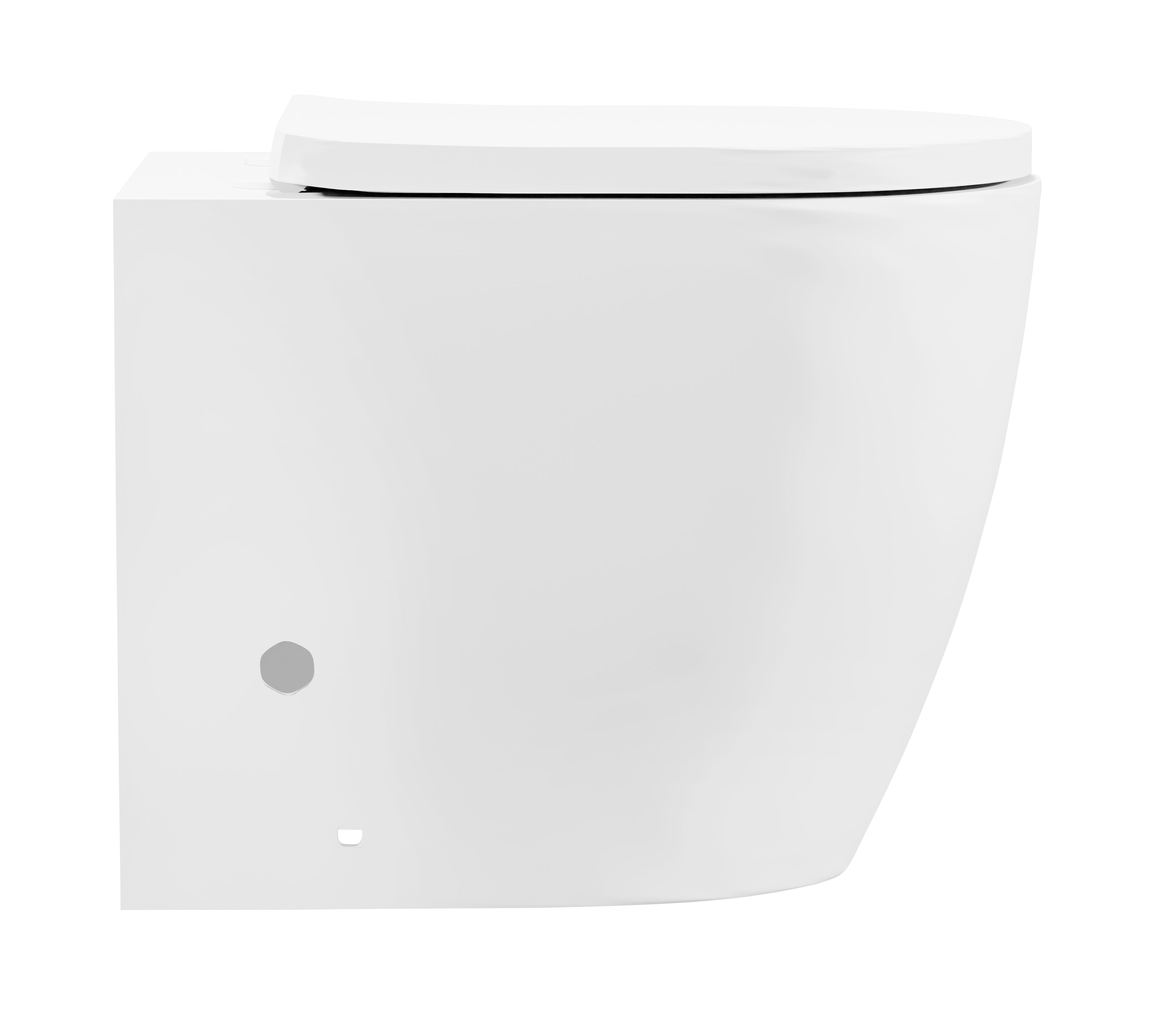Baridi Back-to-Wall Toilet with Soft Close Seat & Rimless Flush, White - DH334