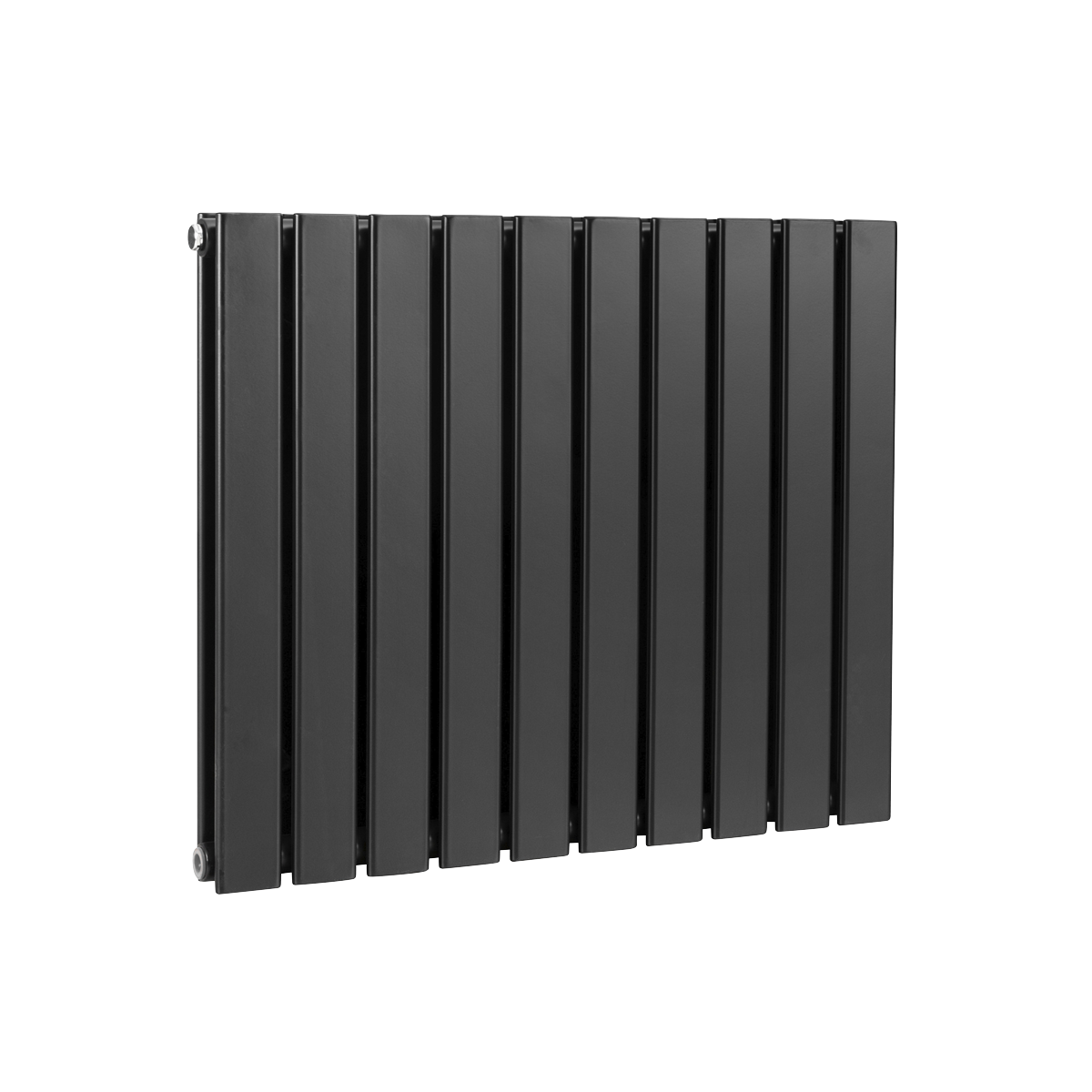Baridi Horizontal Radiator Contemporary Double Flat Panel Design 600 x 700mm, Black - DH345