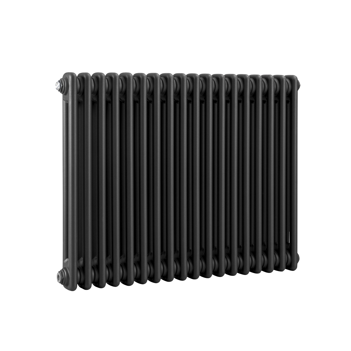 Baridi Horizontal Traditional 2 Column Radiator 600 x 832mm, Black - DH363
